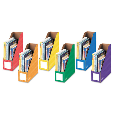 FELLOWES MFG. CO. Extra-Wide Cardboard Magazine File, 4.25 x 11.38 x 12.88, Assorted, 6/Pack - Flipcost