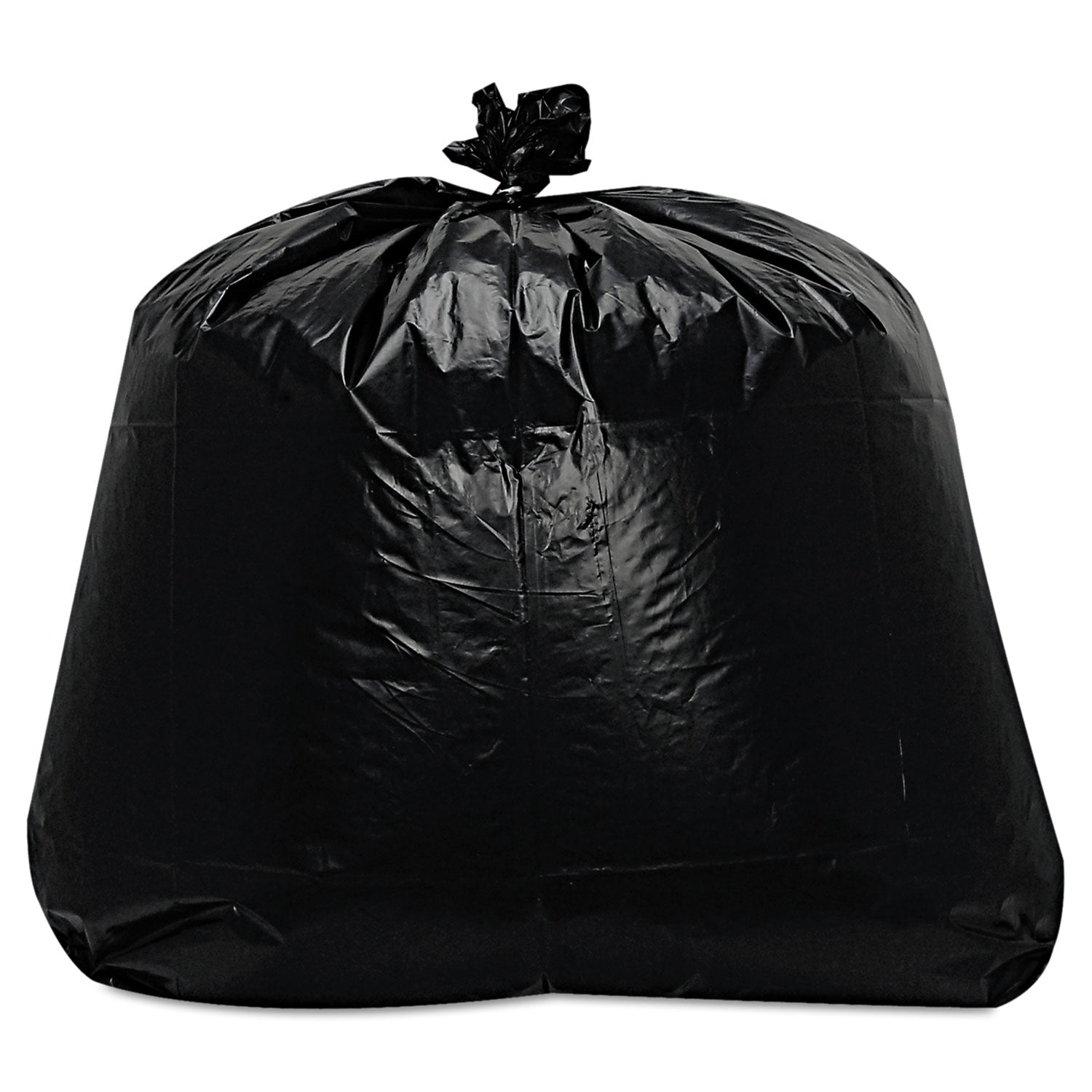 Low-Density Can Liners, 56 gal, 1.6 mil, 43" x 47", Black, Flat Pack, 100/Carton