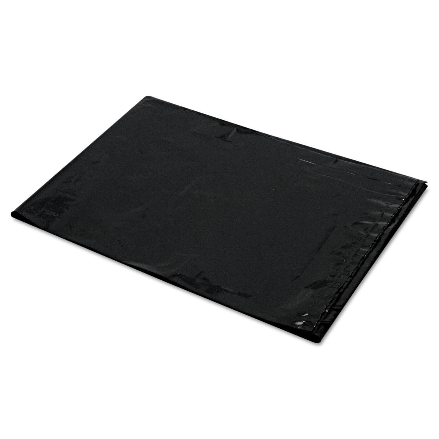 Trinity Plastics Low-Density Can Liners, 60 gal, 1.6 mil, 22" x 58", Black, Flat Pack, 100/Carton