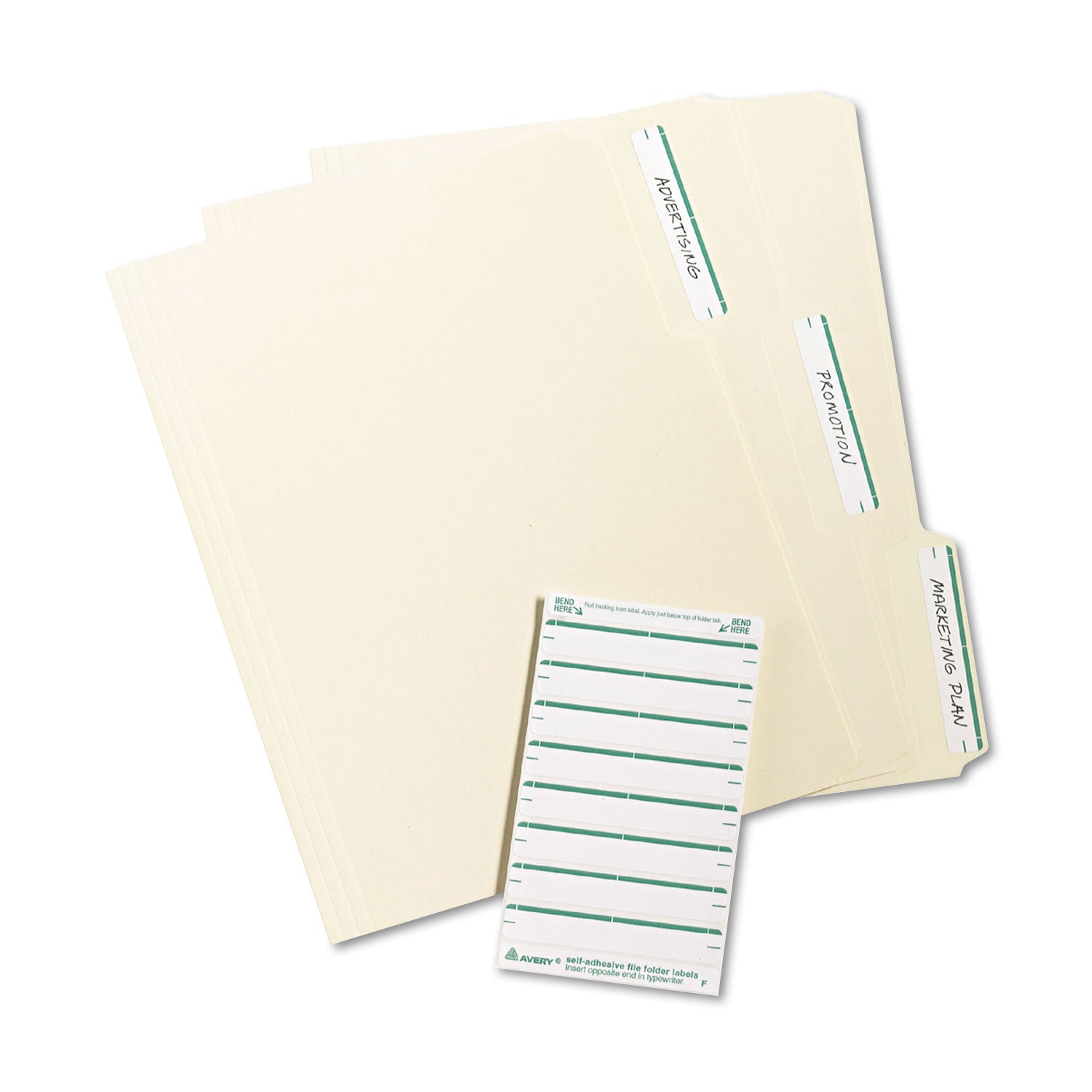 Avery® Printable 4" x 6" - Permanent File Folder Labels, 0.69 x 3.44, White, 7/Sheet, 36 Sheets/Pack, (5203)