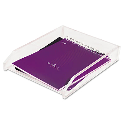 Clear Acrylic Letter Tray, 1 Section, Letter Size Files, 10.5" x 13.75" x 2.5", Clear - Flipcost