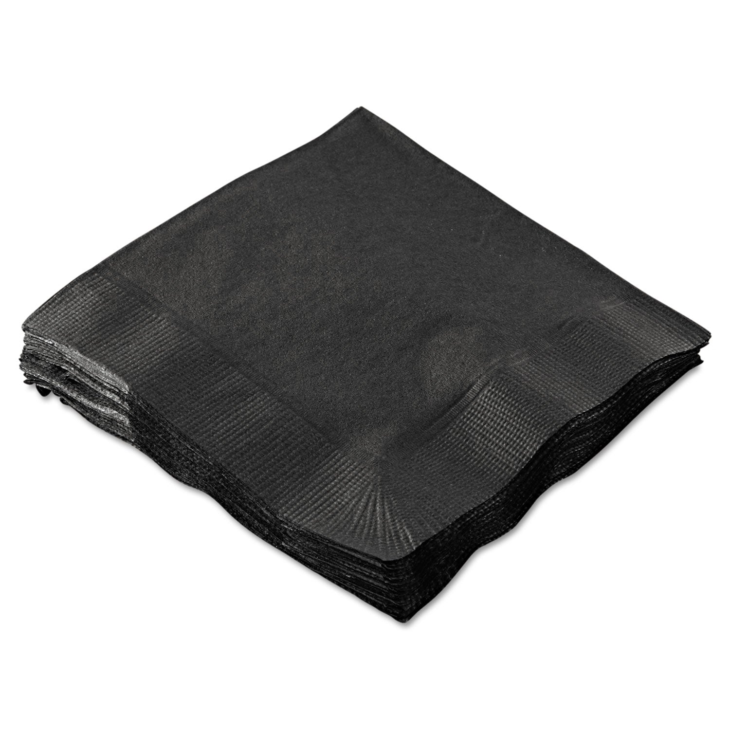 Beverage Napkins, 2-Ply, 9 1/2 x 9 1/2, Black, 1000/Carton