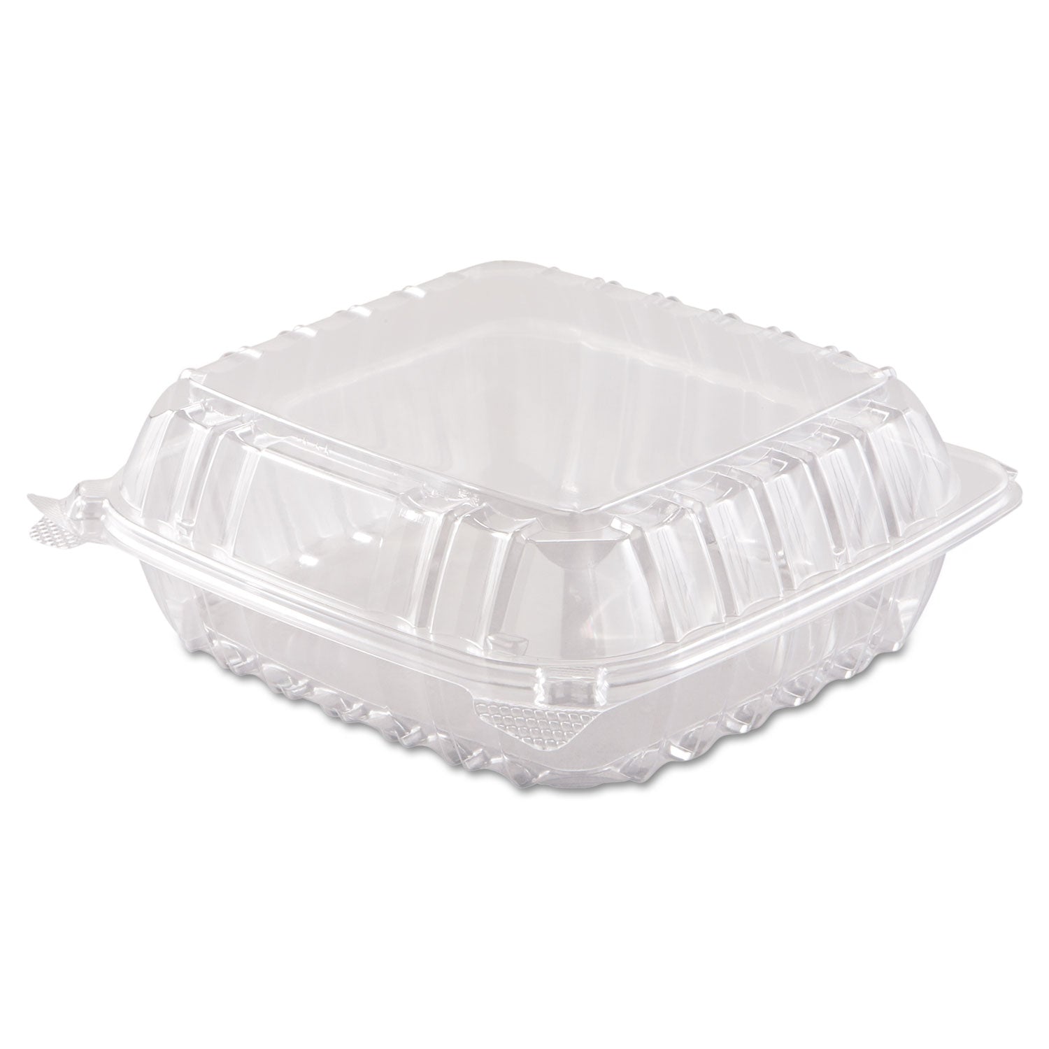 ClearSeal Hinged-Lid Plastic Containers, 8.3 x 8.3 x 3, Clear, Plastic, 250/Carton