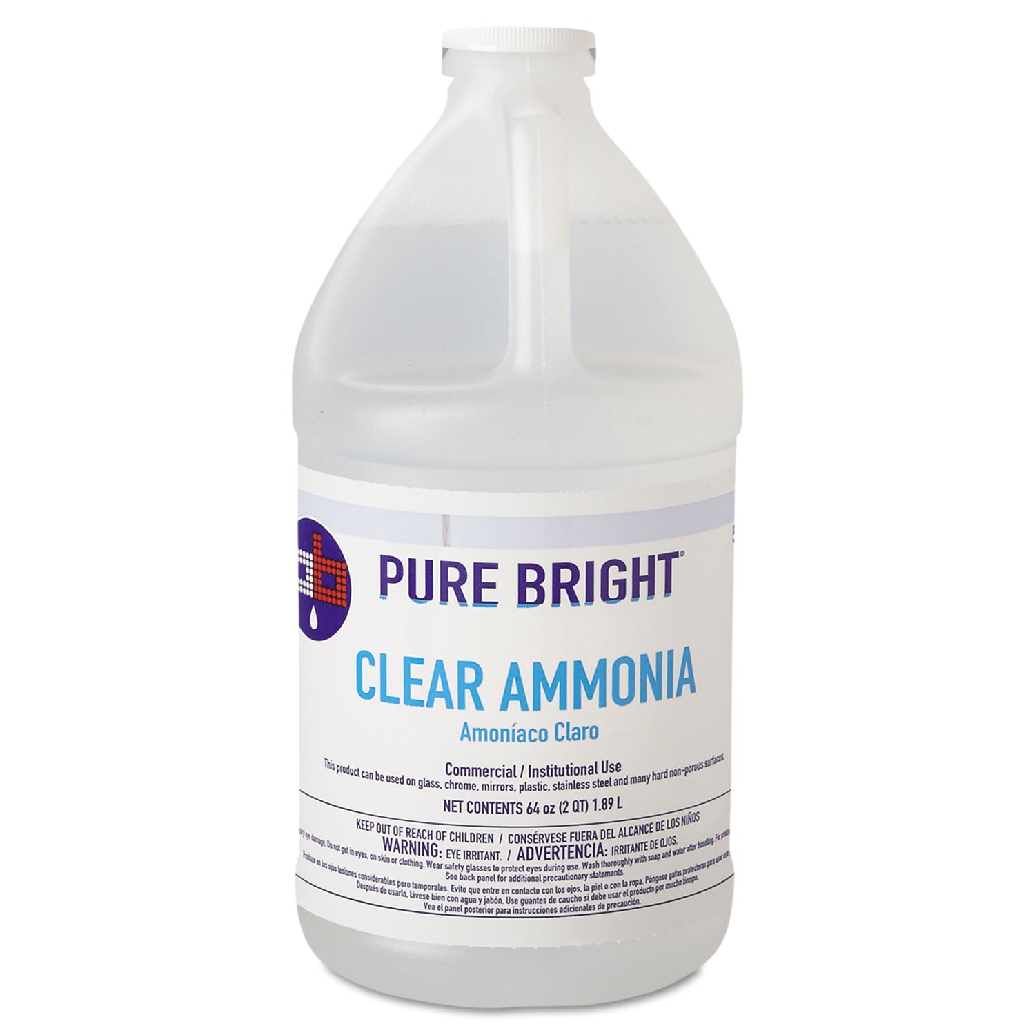Clear Ammonia, 64 oz Bottle, 8/Carton