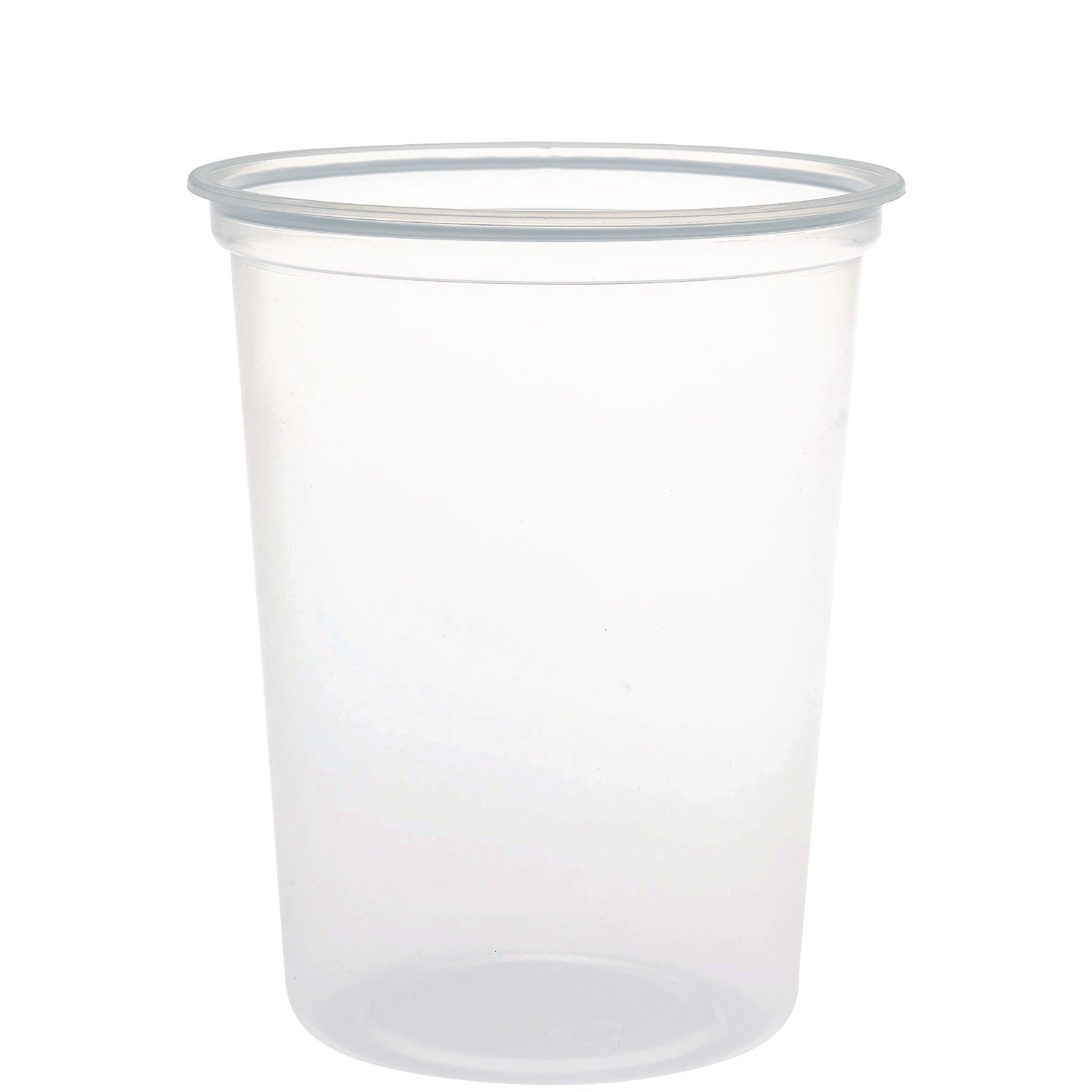 Microgourmet Plastic Deli Container, 32 oz, 4.7" Diameter x 5.7"h, Clear, 500/Carton