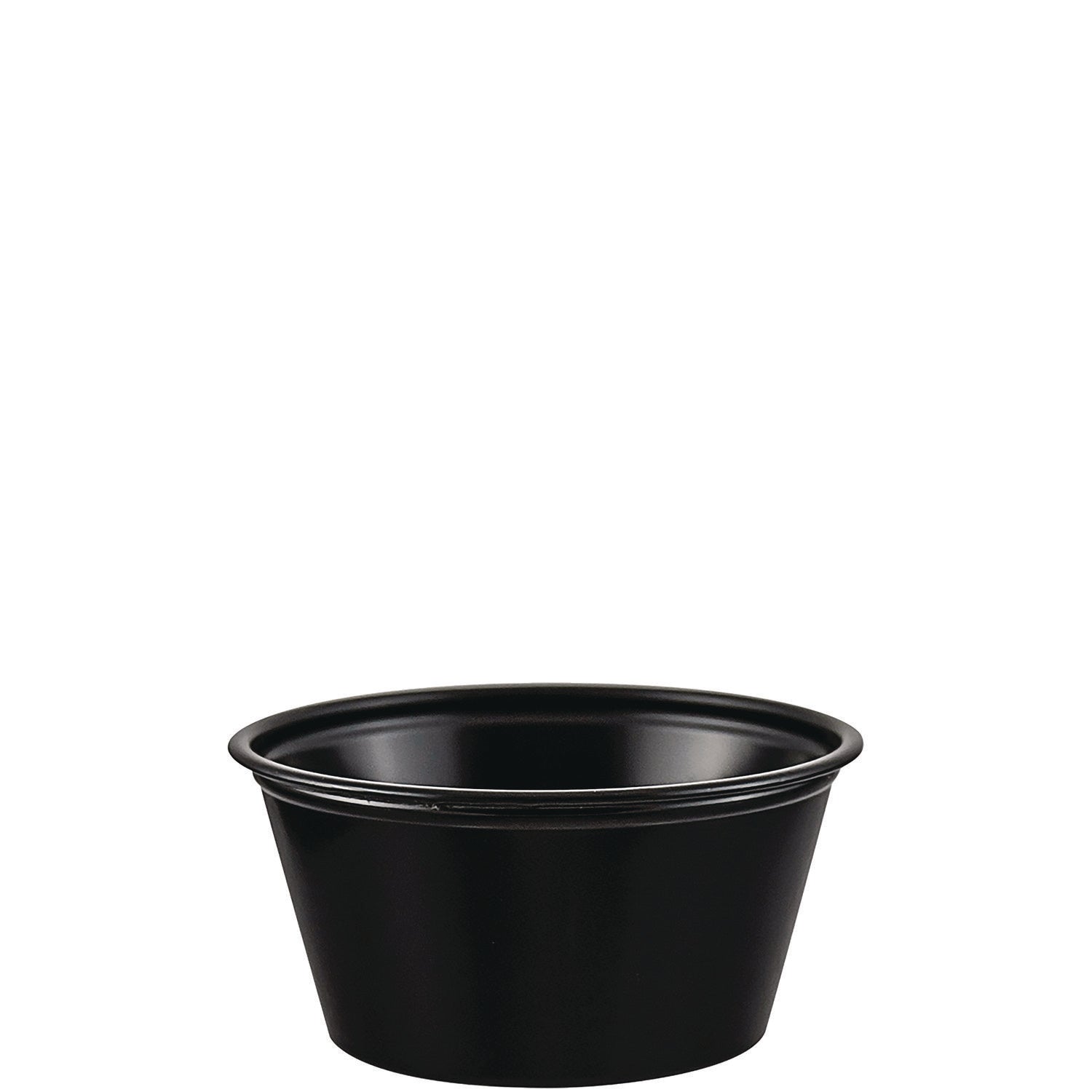 Polystyrene Portion Cups, 2 oz, Black, 250/Bag, 10 Bags/Carton