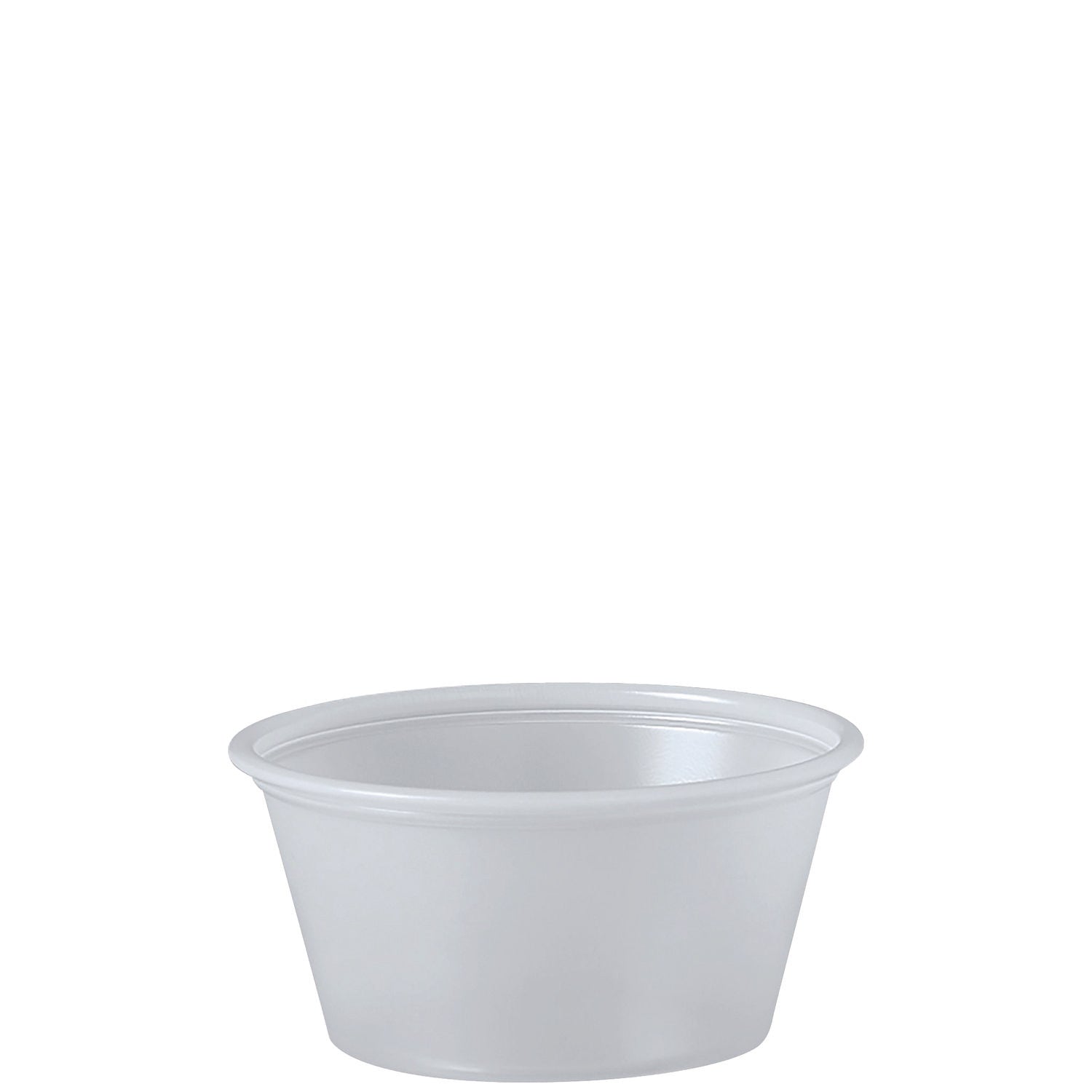 Polystyrene Portion Cups, 2 oz, Translucent, 250/Bag, 10 Bags/Carton