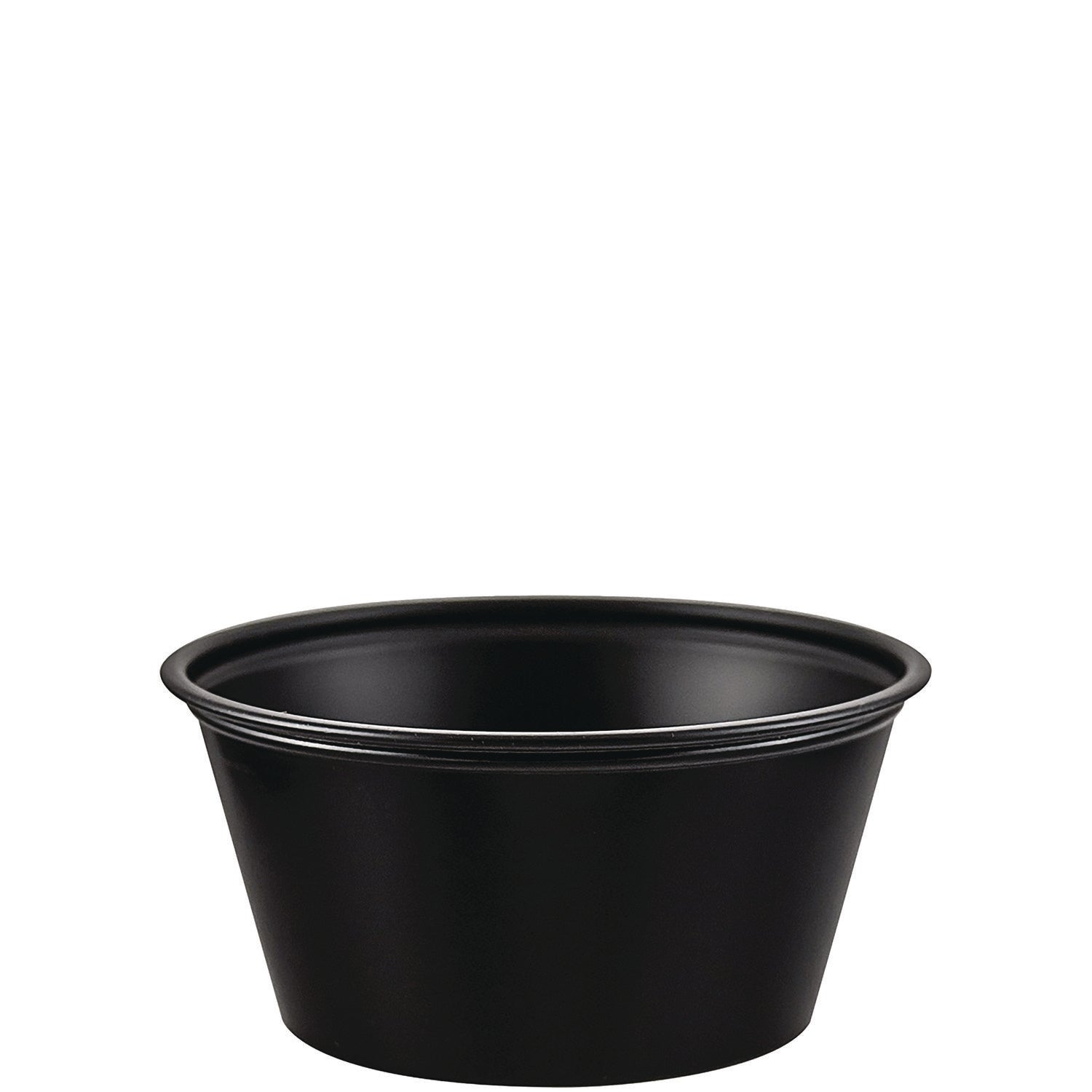 Polystyrene Portion Cups, 3.25 oz, Black, 250/Bag, 10 Bags/Carton