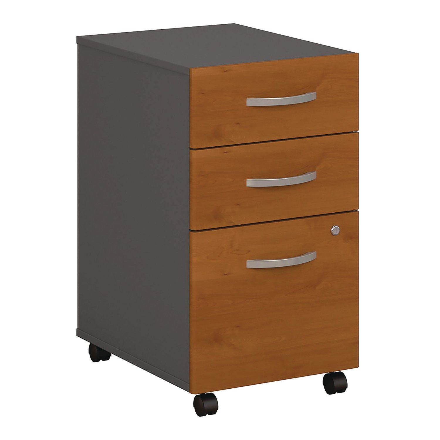 Series C Mobile Pedestal File, Left/Right, 3-Drawers: Box/Box/File, Legal/Letter/A4/A5, Cherry/Gray, 15.75" x 20.25" x 27.88"