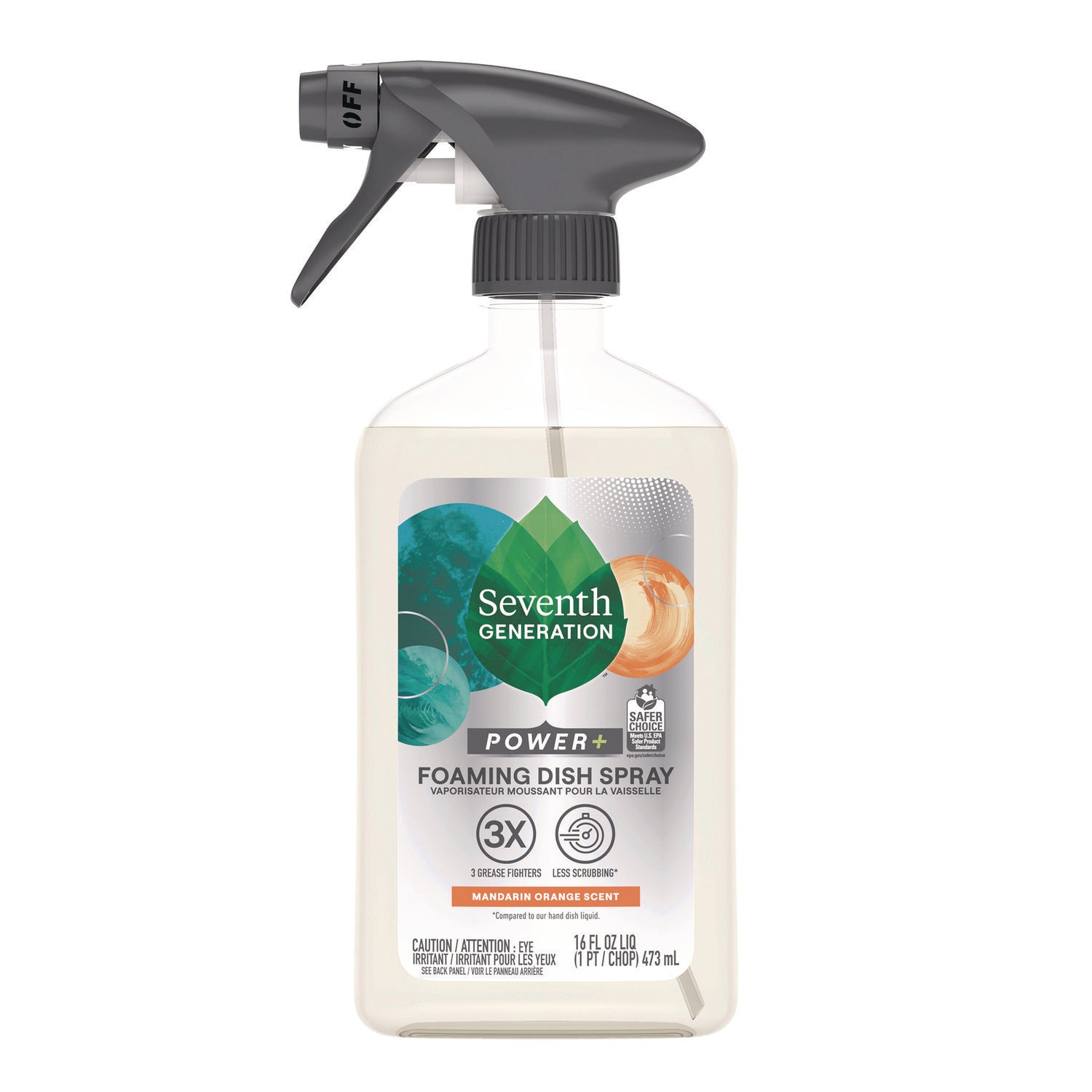 Foaming Dish Spray, Mandarin Orange Scent, 16 oz Bottle