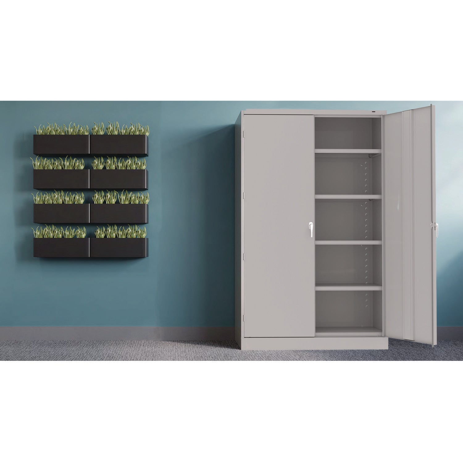 Tennsco Assembled Jumbo Steel Storage Cabinet, 48w x 18d x 78h, Light Gray