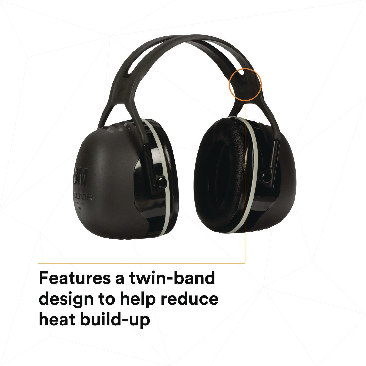 3M™ PELTOR X Series Earmuffs, Model X5A, 31 dB NRR, Black