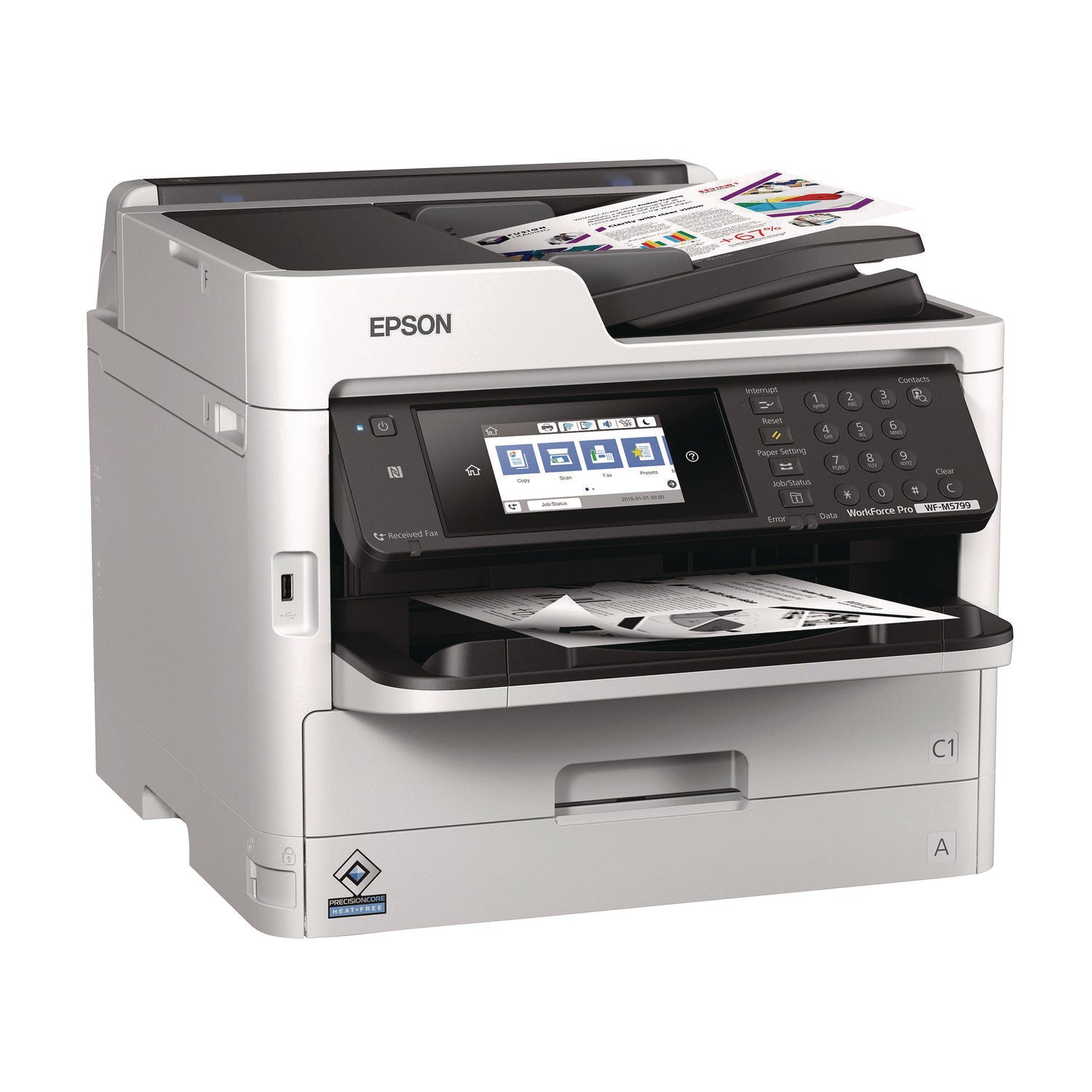 Epson® WorkForce Pro WF-M5799 Inkjet Multifunction Printer, Copy/Fax/Print/Scan