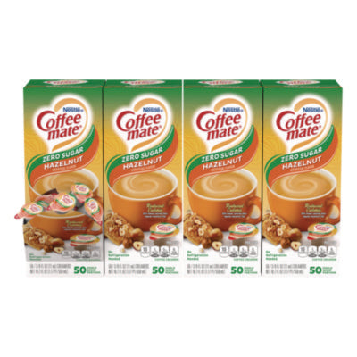 Coffee mate® Liquid Coffee Creamer, Zero Sugar Hazelnut, 0.38 oz Mini Cups, 50/Box, 4 Boxes/Carton - Flipcost
