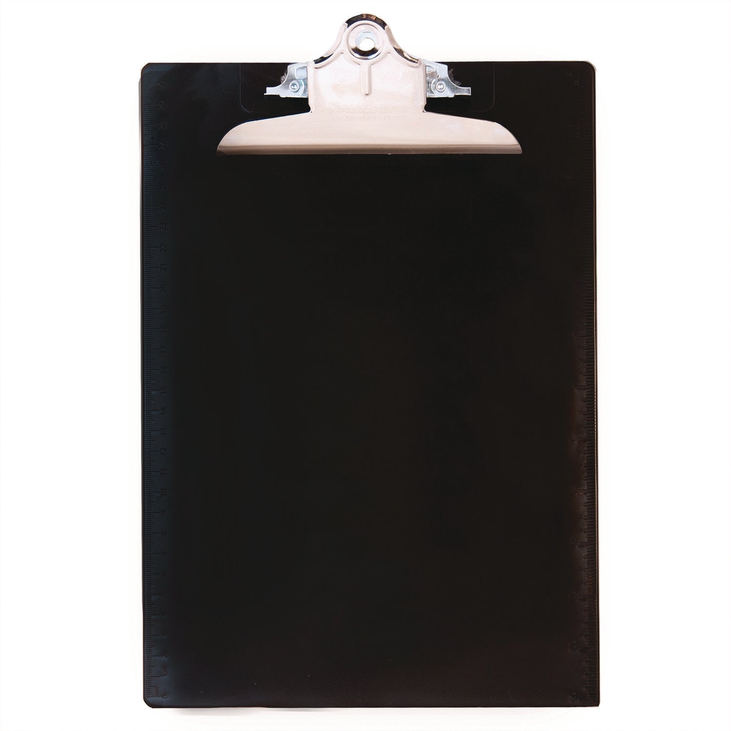 Saunders Recycled Plastic Clipboard with Ruler Edge, 1" Clip Capacity, Holds 8.5 x 11 Sheets, Black