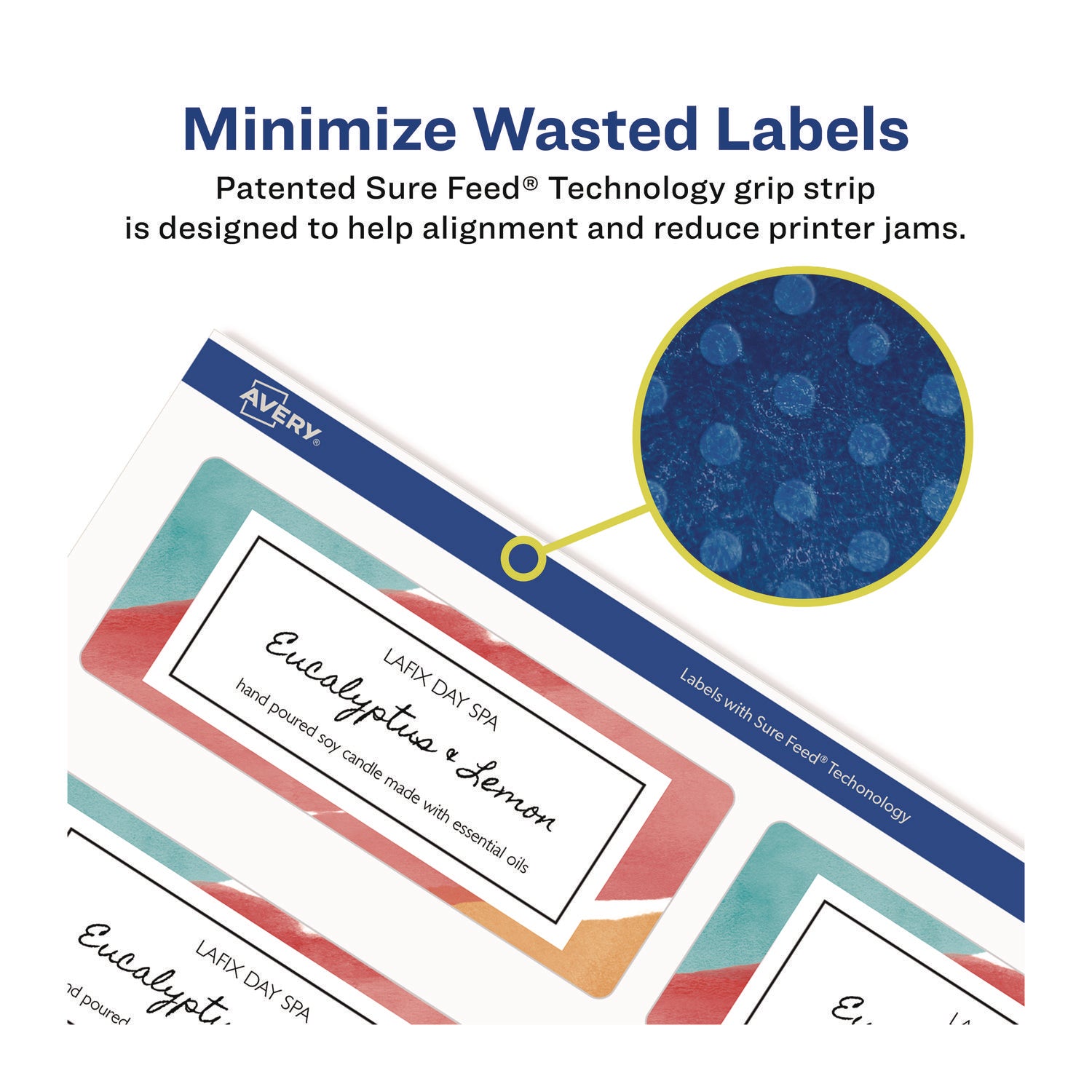 Avery® Glossy White Easy Peel Mailing Labels w/ Sure Feed Technology, Laser Printers, 1 x 2.63, White, 30/Sheet, 25 Sheets/Pack