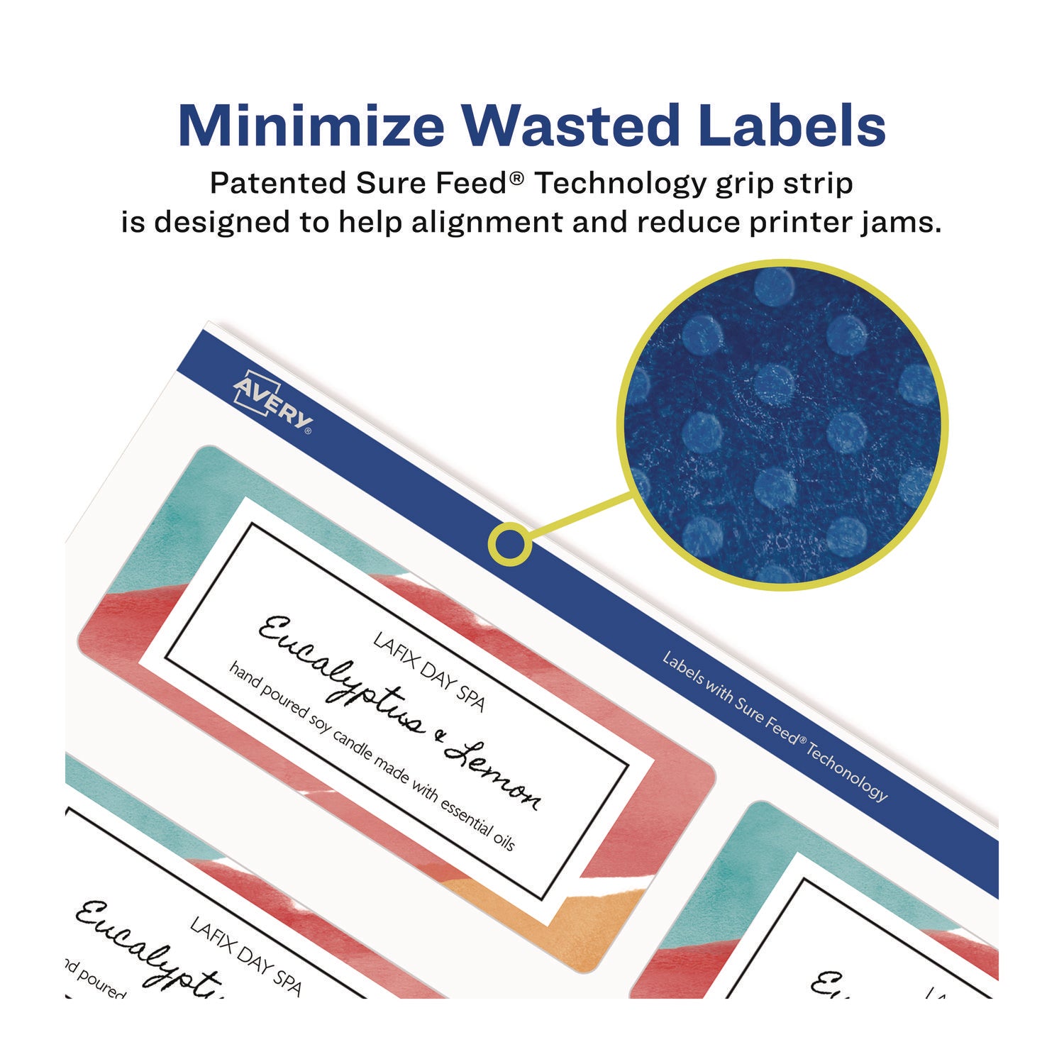 Avery® Glossy White Easy Peel Mailing Labels w/ Sure Feed Technology, Laser Printers, 2 x 4, White, 10/Sheet, 25 Sheets/Pack