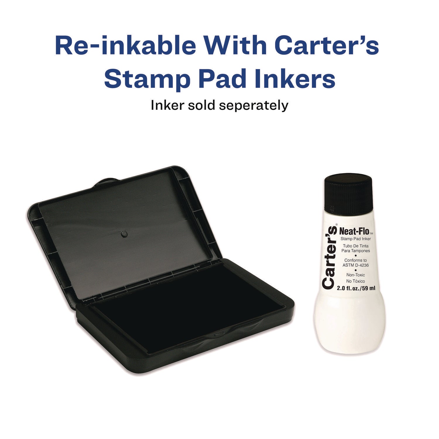 Carter's™ Pre-Inked Felt Stamp Pad, 4.2"5x 2.75", Black