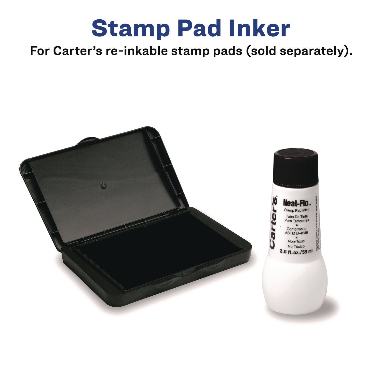 Carter's™ Neat-Flo Stamp Pad Inker, 2 oz Bottle, Black