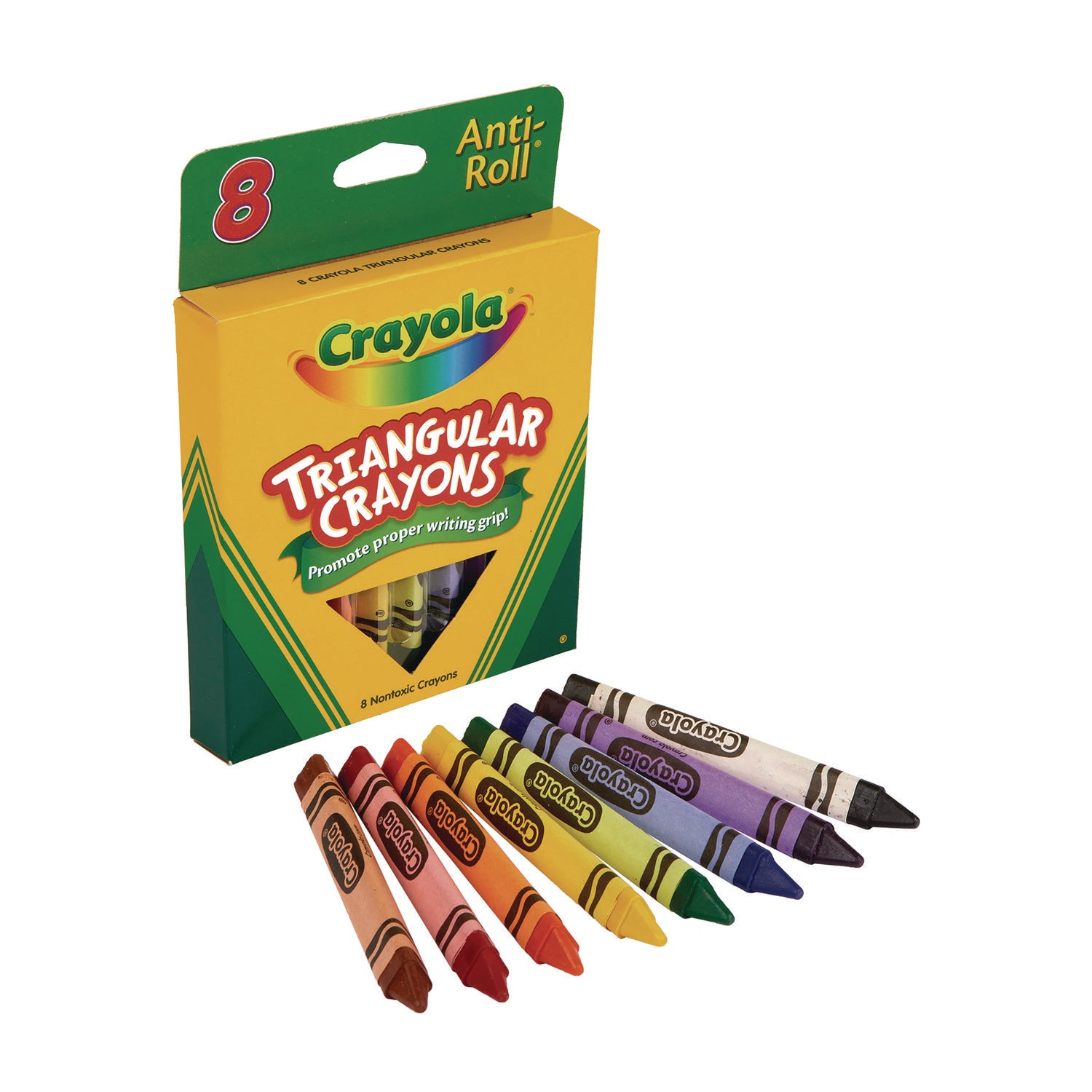 Triangular Crayons, 8 Colors/Box