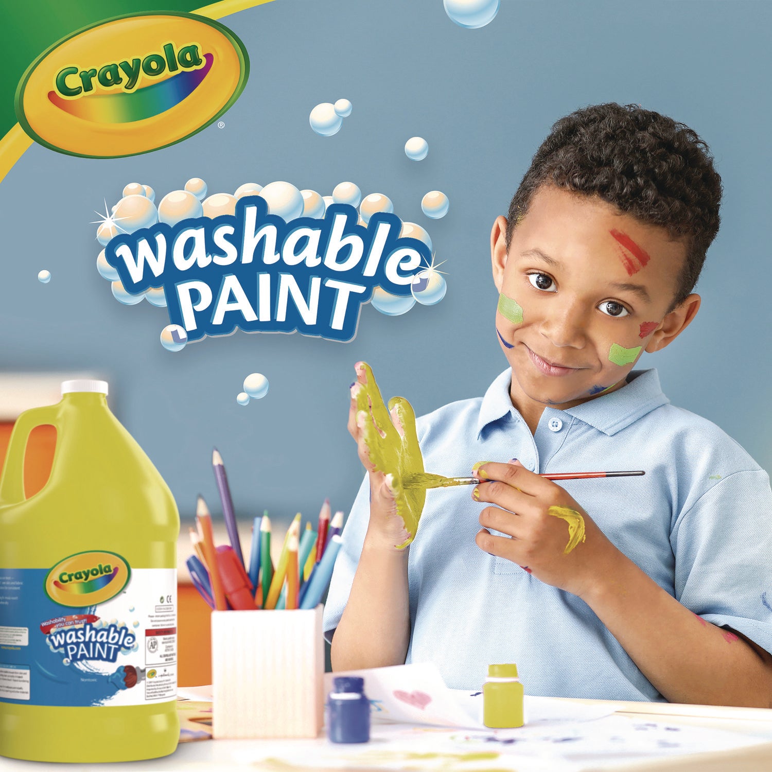 Crayola® Washable Paint, Yellow, 1 gal Bottle