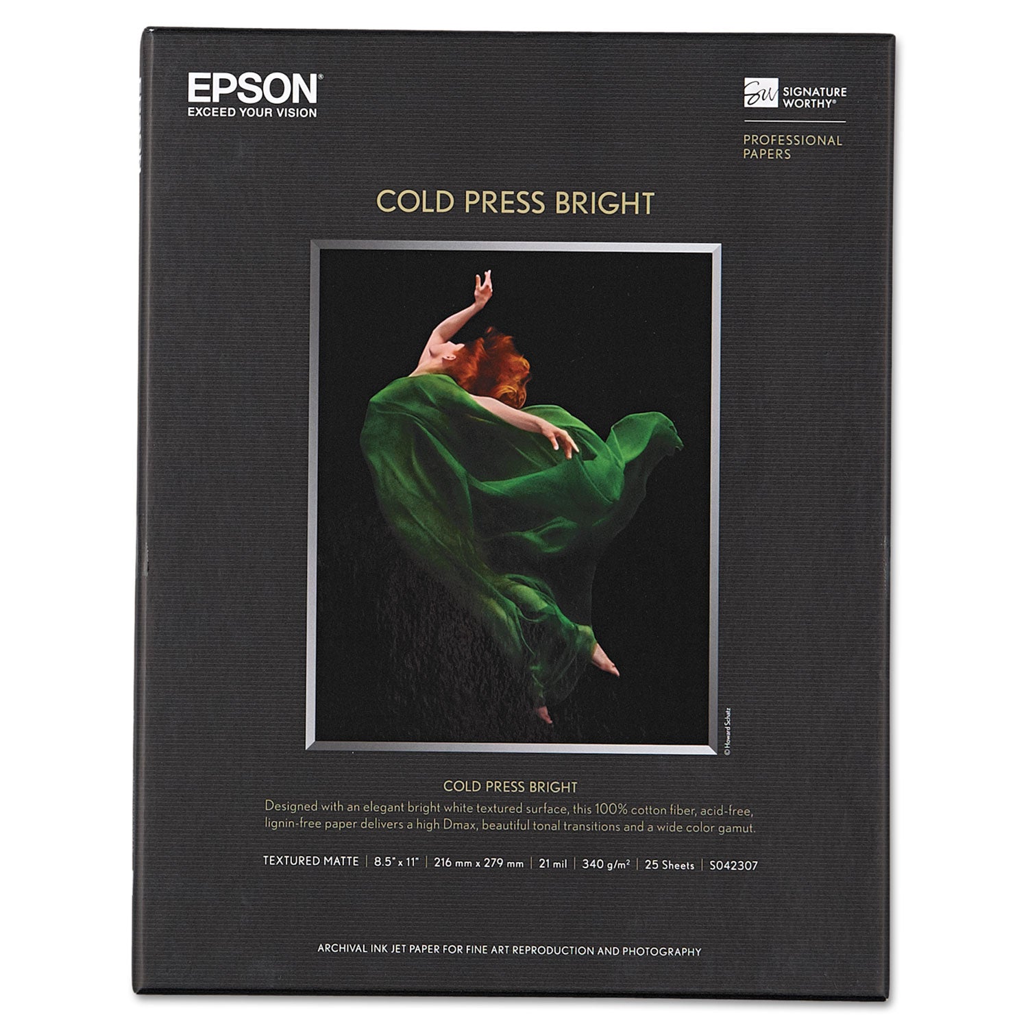 Cold Press Bright Fine Art Paper, 21mil, 8.5 x 11, Textured Matte White, 25/Pack