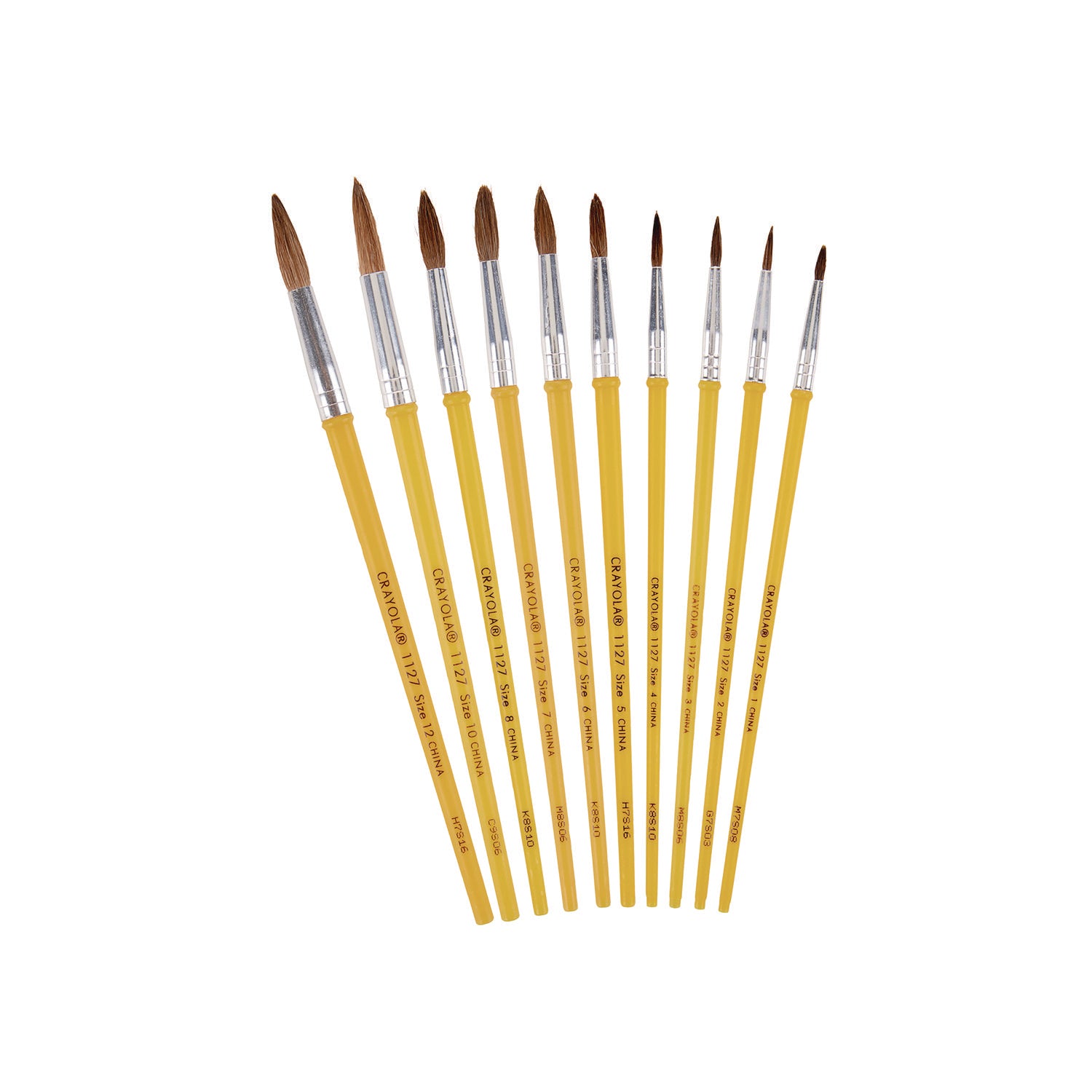 Crayola® Watercolor Brush Set, Size 2, Camel-Hair Blend, Round Profile, 3/Pack