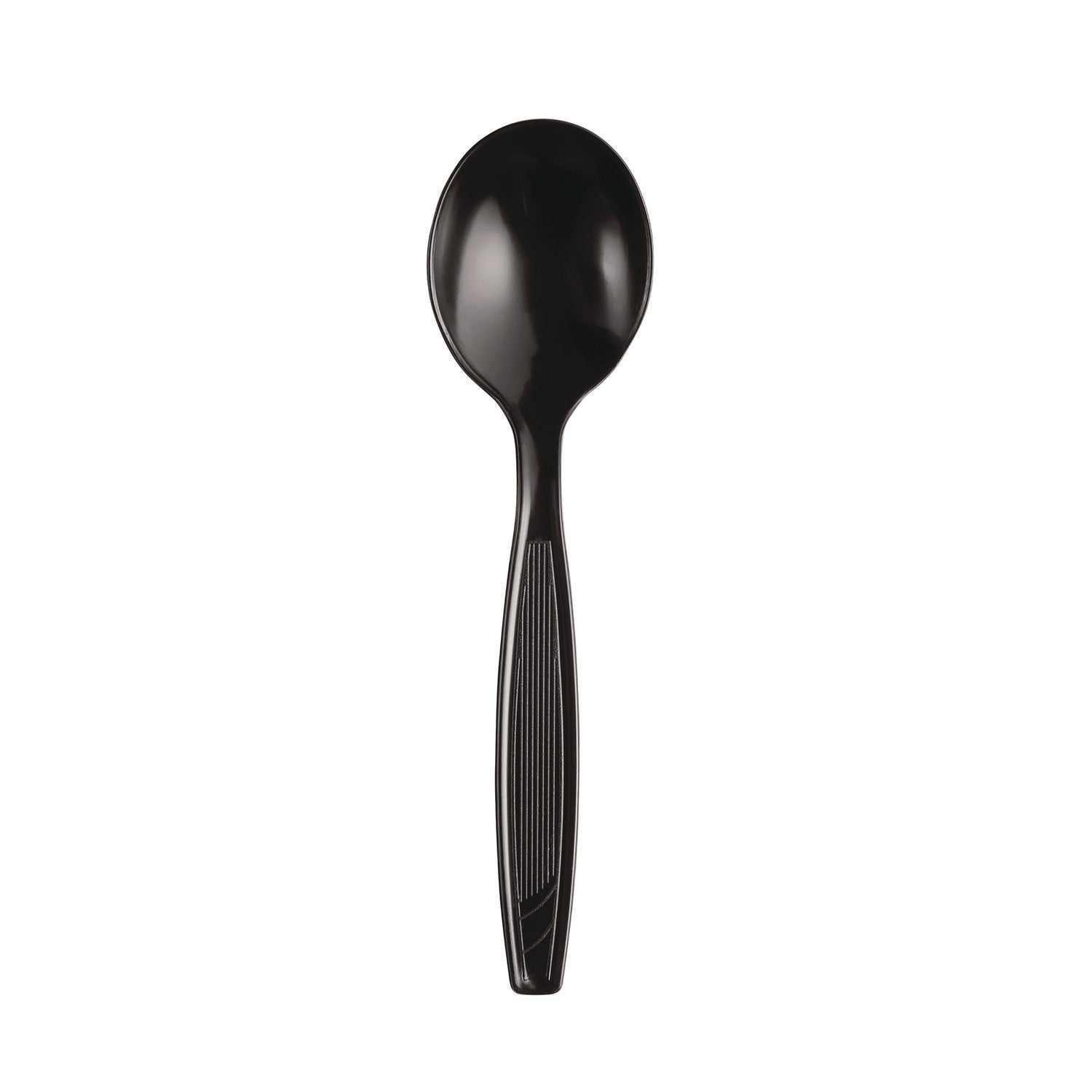 Dixie® Individually Wrapped Heavyweight Soup Spoons, Polystyrene, Black, 1,000/Carton