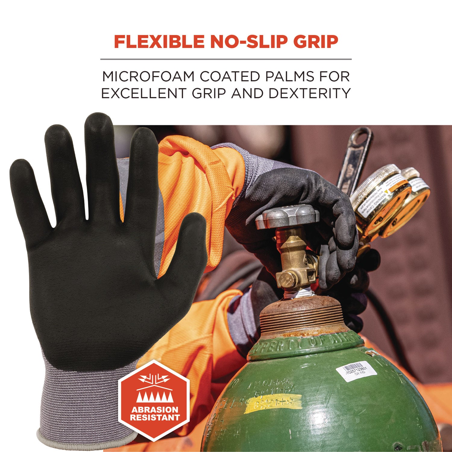 Ergodyne® ProFlex 7000 Nitrile-Coated Gloves Microfoam Palm, Gray, X-Small, Pair