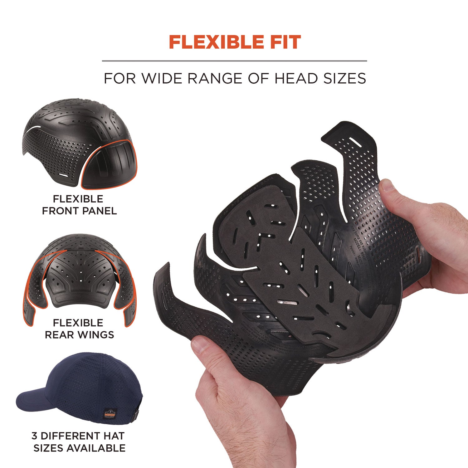 Ergodyne® Skullerz 8947 Lightweight Baseball Hat and Bump Cap Insert, X-Large/2X-Large, Navy