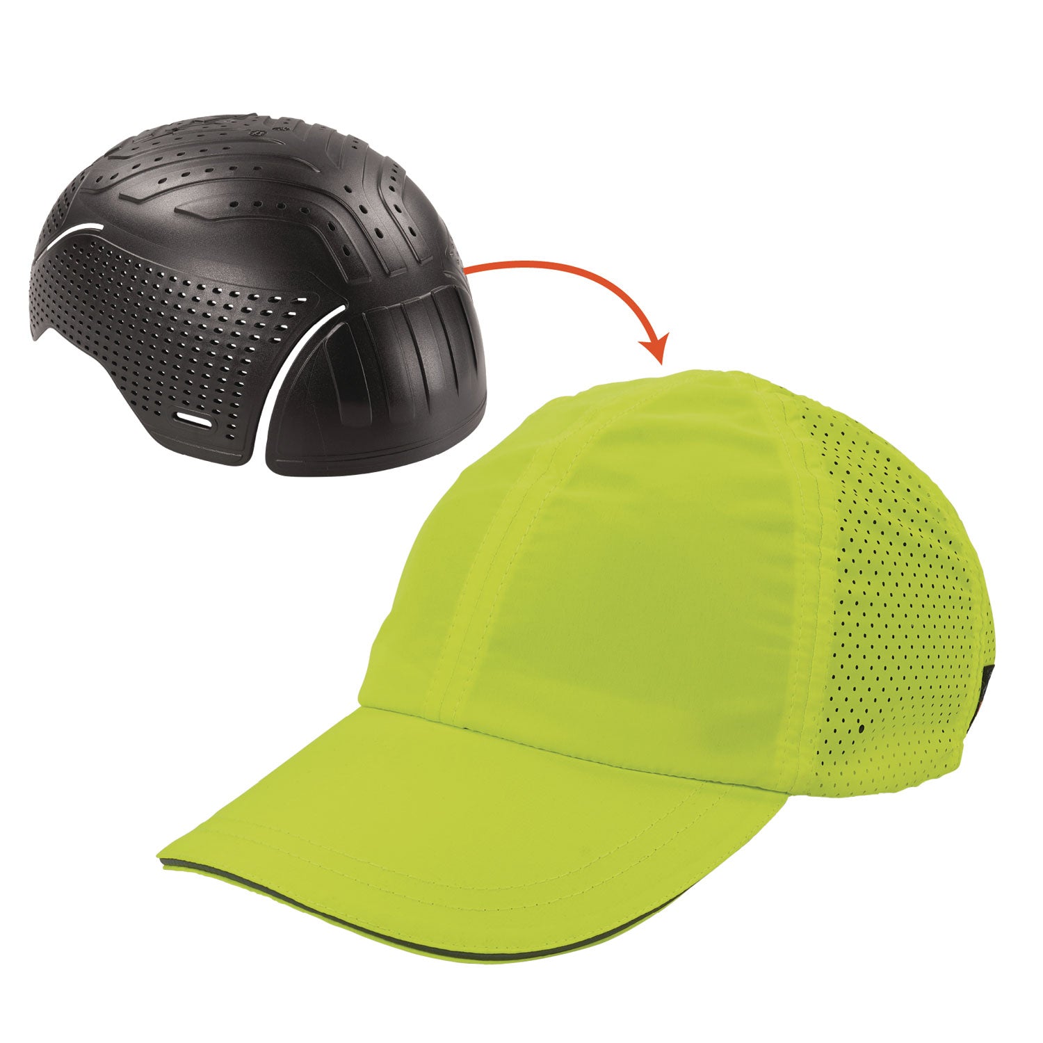 Skullerz 8947 Lightweight Baseball Hat and Bump Cap Insert, Medium/Large, Lime