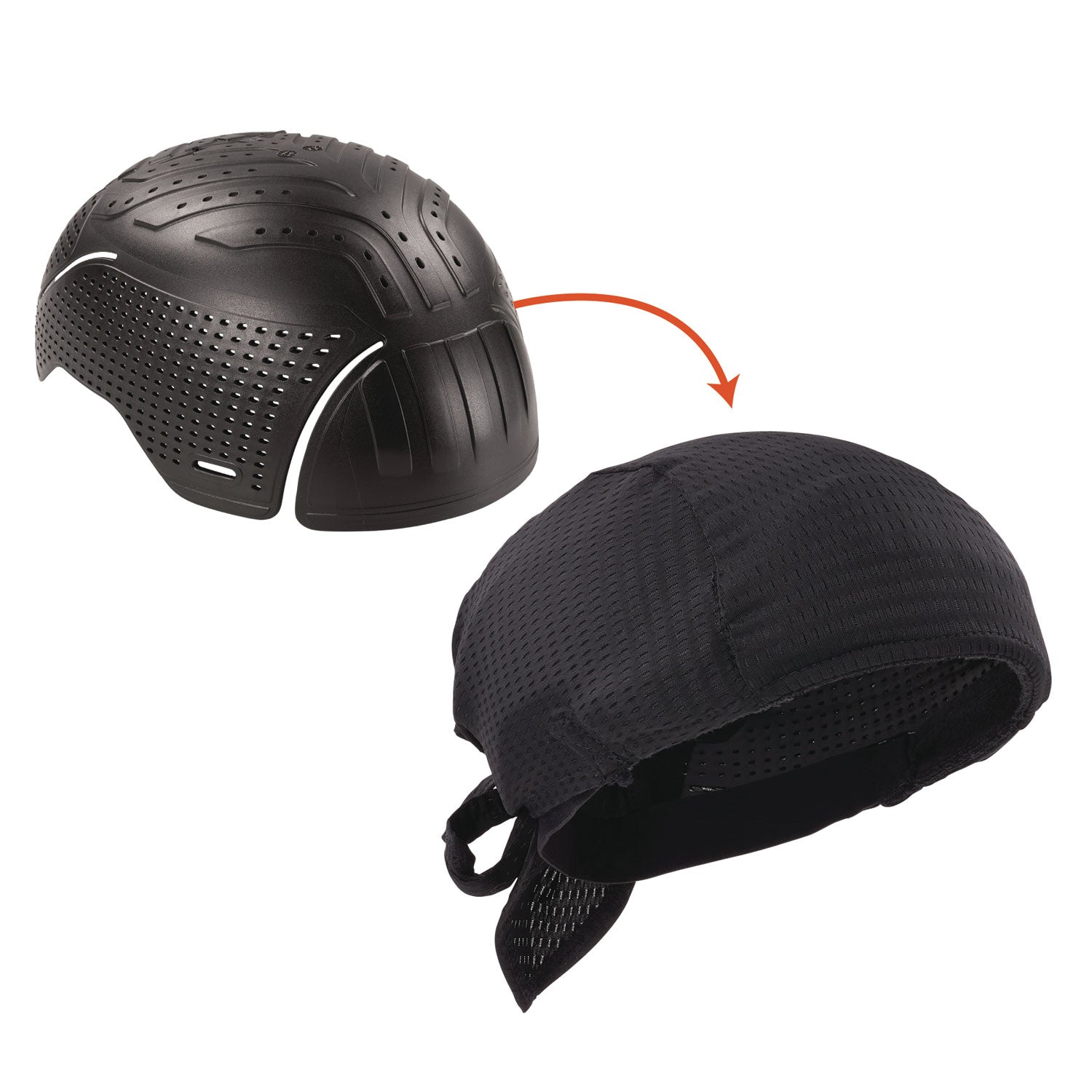 Skullerz 8948 Mesh Do Rag Bandana and Bump Cap Insert, Black