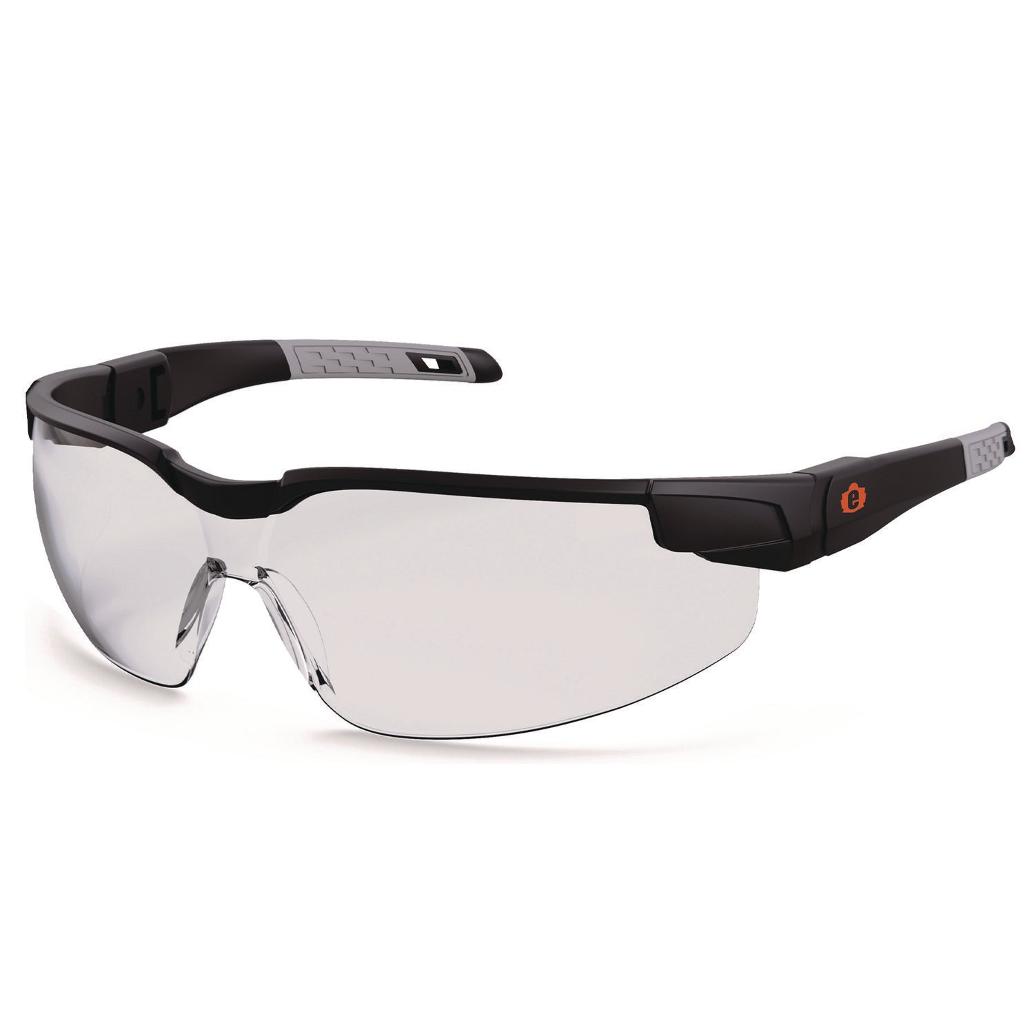 Skullerz DELLENGER Anti-Fog Safety Glasses, Adjustable Temples, Black Nylon Impact Frame, Clear Polycarbonate Lens