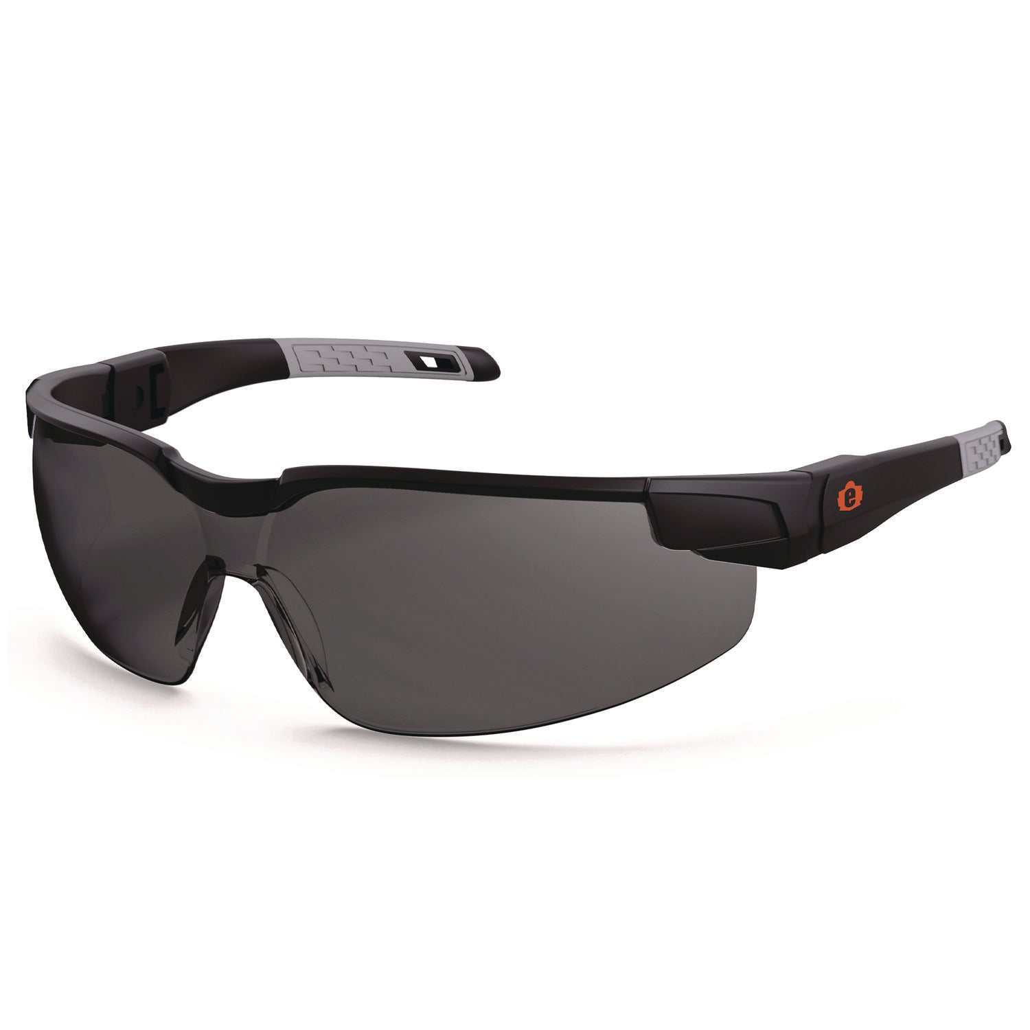 Skullerz DELLENGER Safety Glasses with Adjustable Temples, Matte Black Nylon Impact Frame, Smoke Polycarbonate Lens