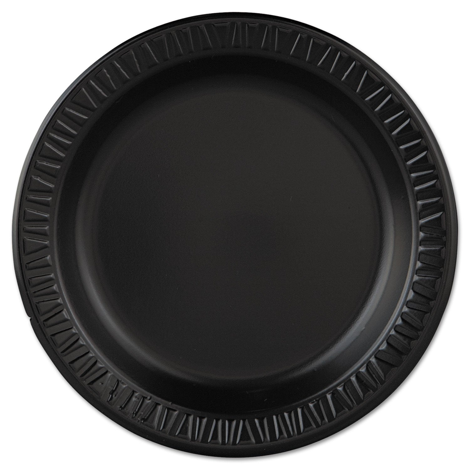 Quiet Classic Laminated Foam Dinnerware, Plate, 9" dia, Black, 125/Pack, 4 Packs/Carton