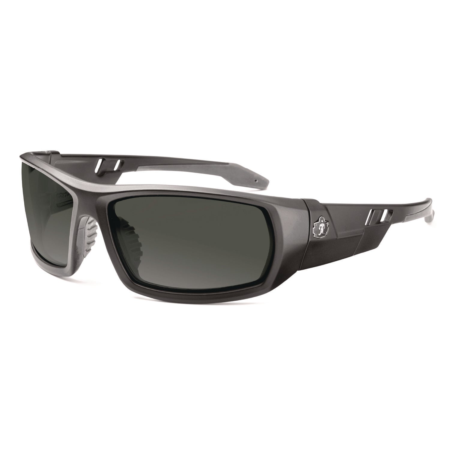 Skullerz ODIN Anti-Scratch and Enhanced Anti-Fog Safety Glasses, Black Nylon Impact Frame, Smoke Polycarbonate Lens