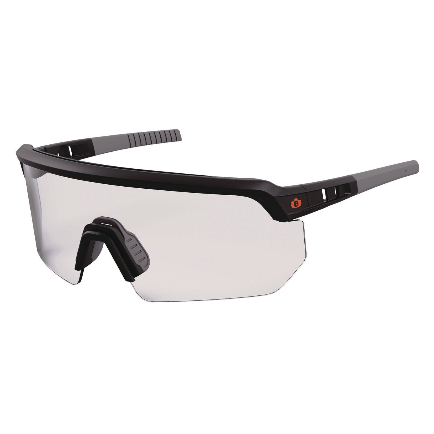 Skullerz AEGIR Safety Glasses, Matte Black Nylon Impact Frame, Clear Polycarbonate Lens