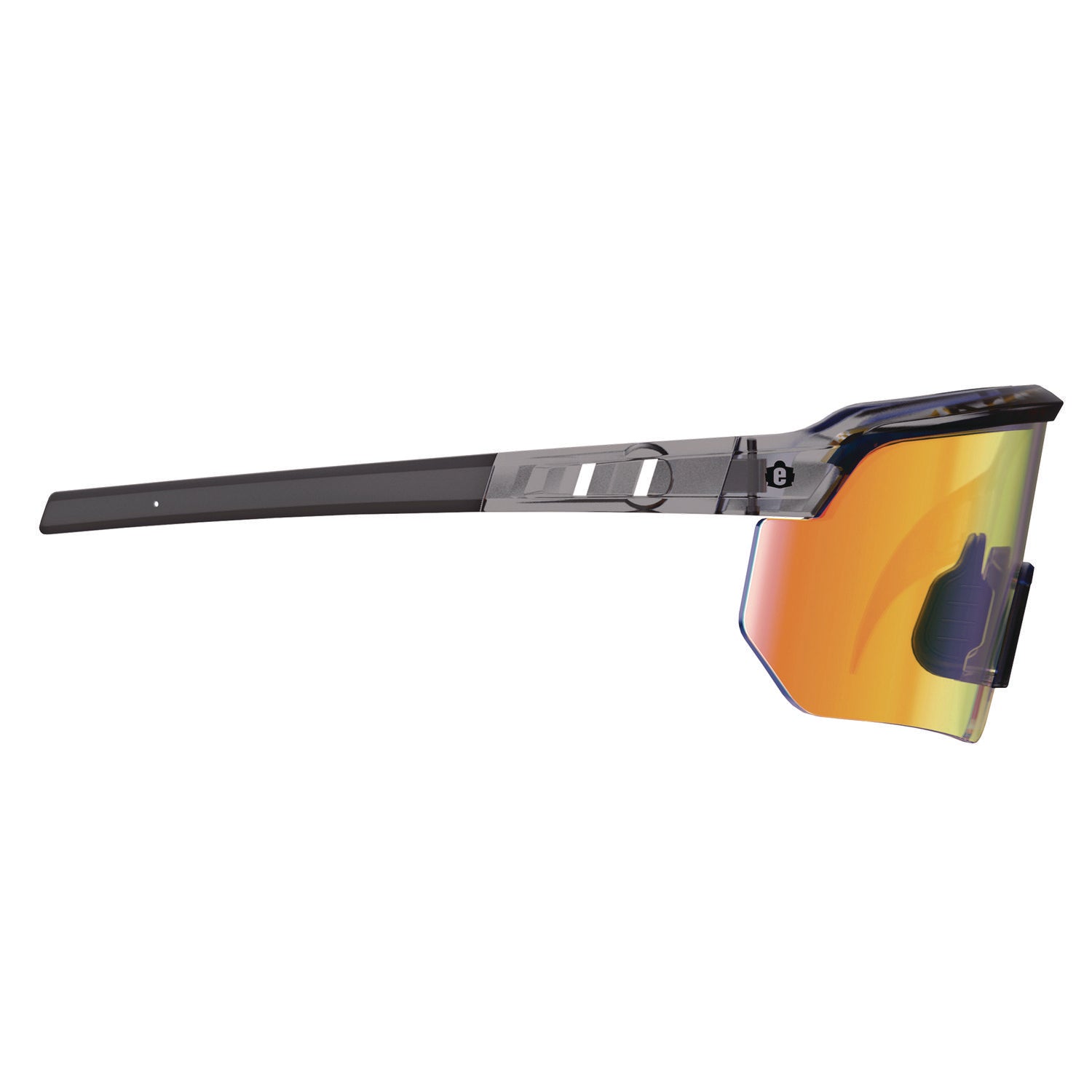 Skullerz AEGIR Safety Glasses, Mirrored Lenses, Clear Smoke Nylon Impact Frame, Orange Mirror Polycarbonate Lens ergodyne® Flipcost