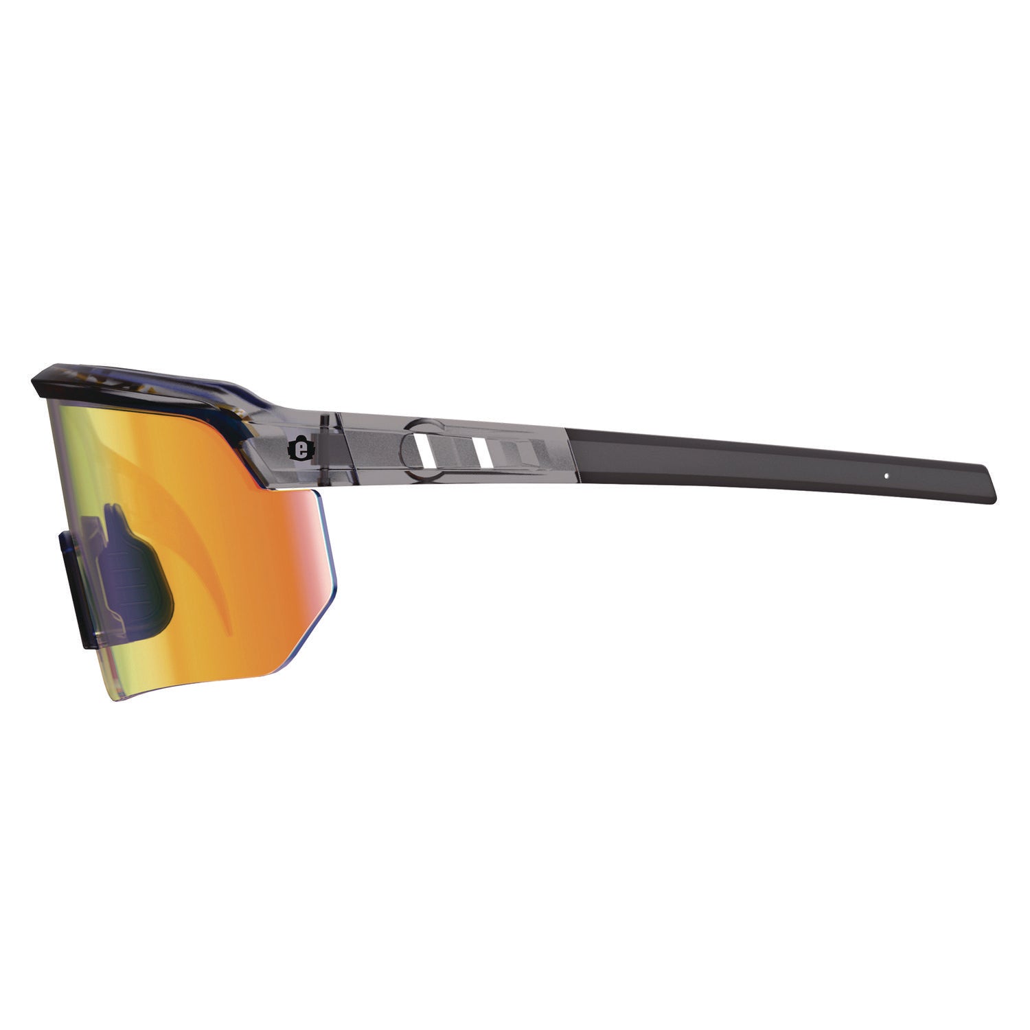 Skullerz AEGIR Safety Glasses, Mirrored Lenses, Clear Smoke Nylon Impact Frame, Orange Mirror Polycarbonate Lens ergodyne® Flipcost