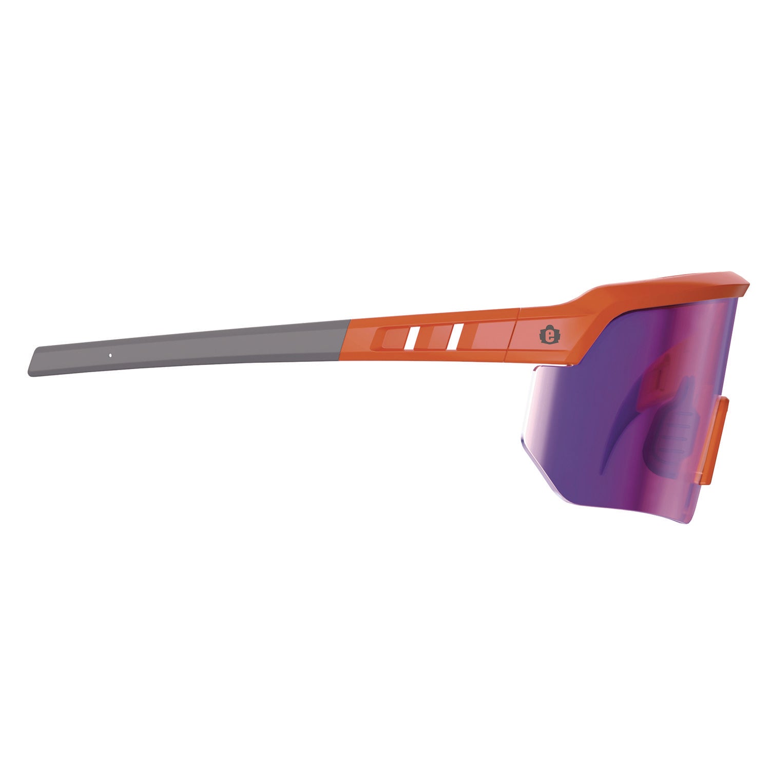 Ergodyne® Skullerz AEGIR Anti-Scratch/Anti-Fog Safety Glasses, Orange Nylon Impact Frame, Purple Mirror Polycarbonate Lens