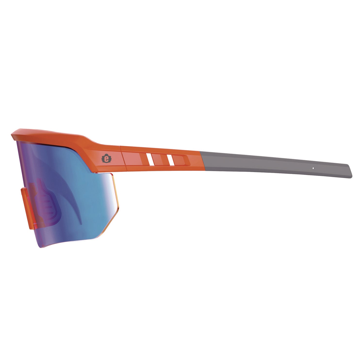 Skullerz AEGIR Safety Glasses, Mirrored Lenses, Orange Nylon Impact Frame, Blue Mirror Polycarbonate Lens ergodyne® Flipcost