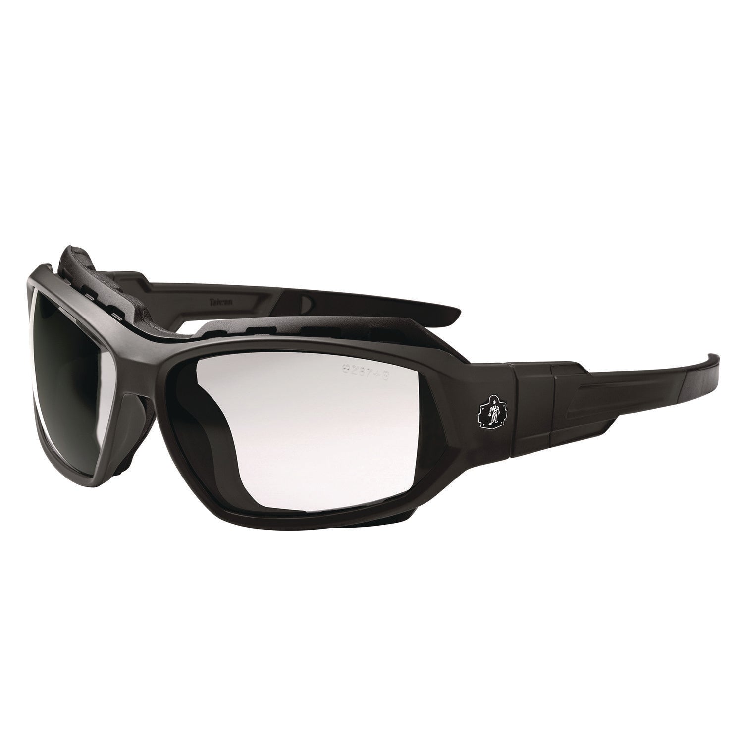 Ergodyne® Skullerz LOKI Anti-Scratch/Anti-Fog Convertible Safety Spoggles with Strap, Matte Black Frame, Clear Polycarbonate Lens