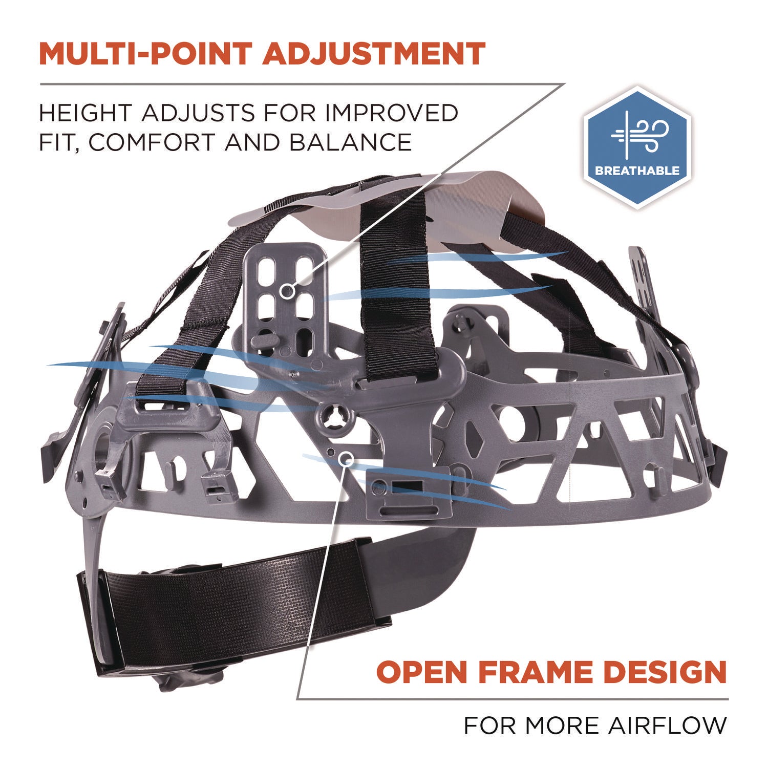 Ergodyne® Skullerz 8986 6-Point Hard Hat Suspension Replacement, Gray