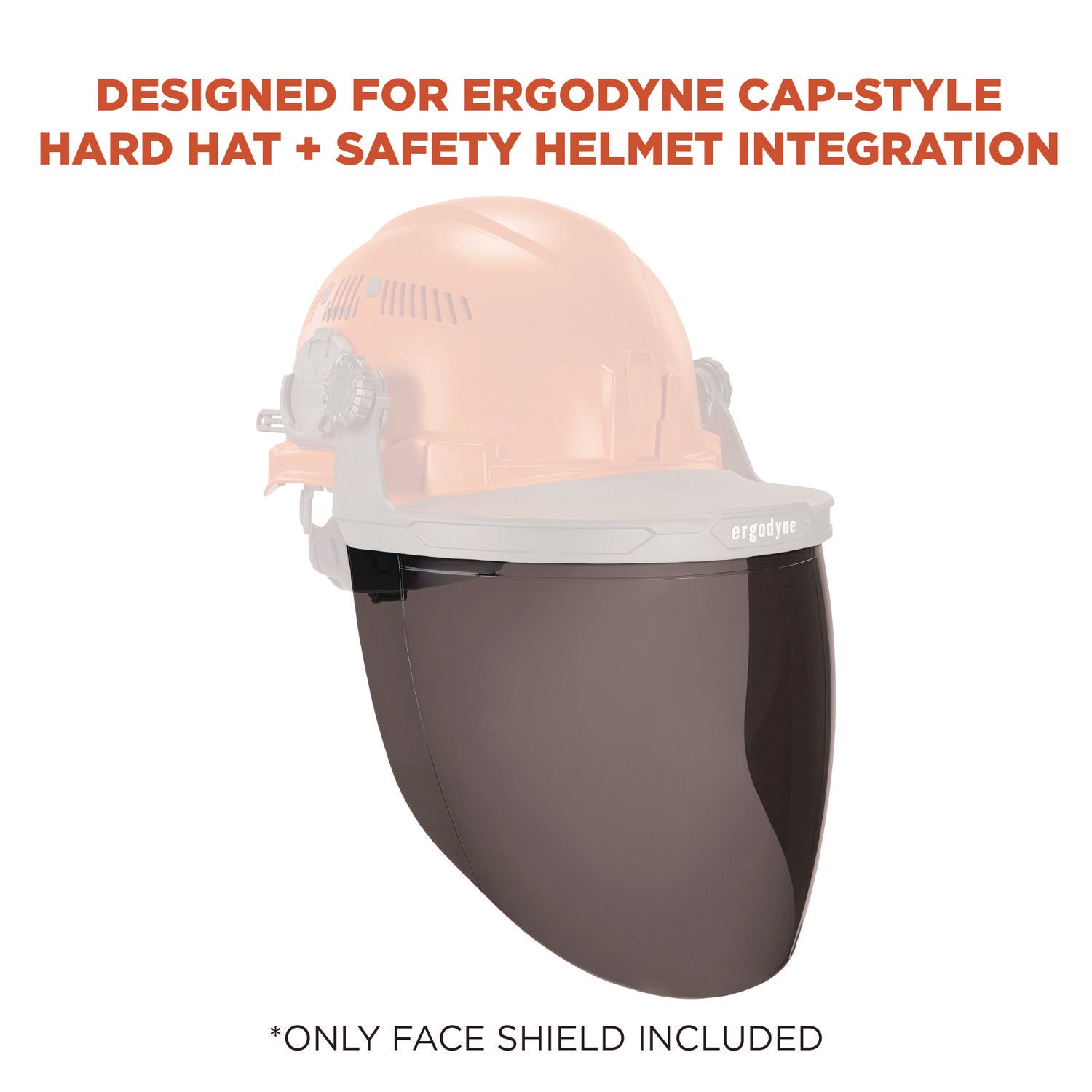 Ergodyne® Skullerz 8997 Anti-Scratch/Anti-Fog Face Shield Replacement, Cap-Style/Safety Helmet, Smoke Lens