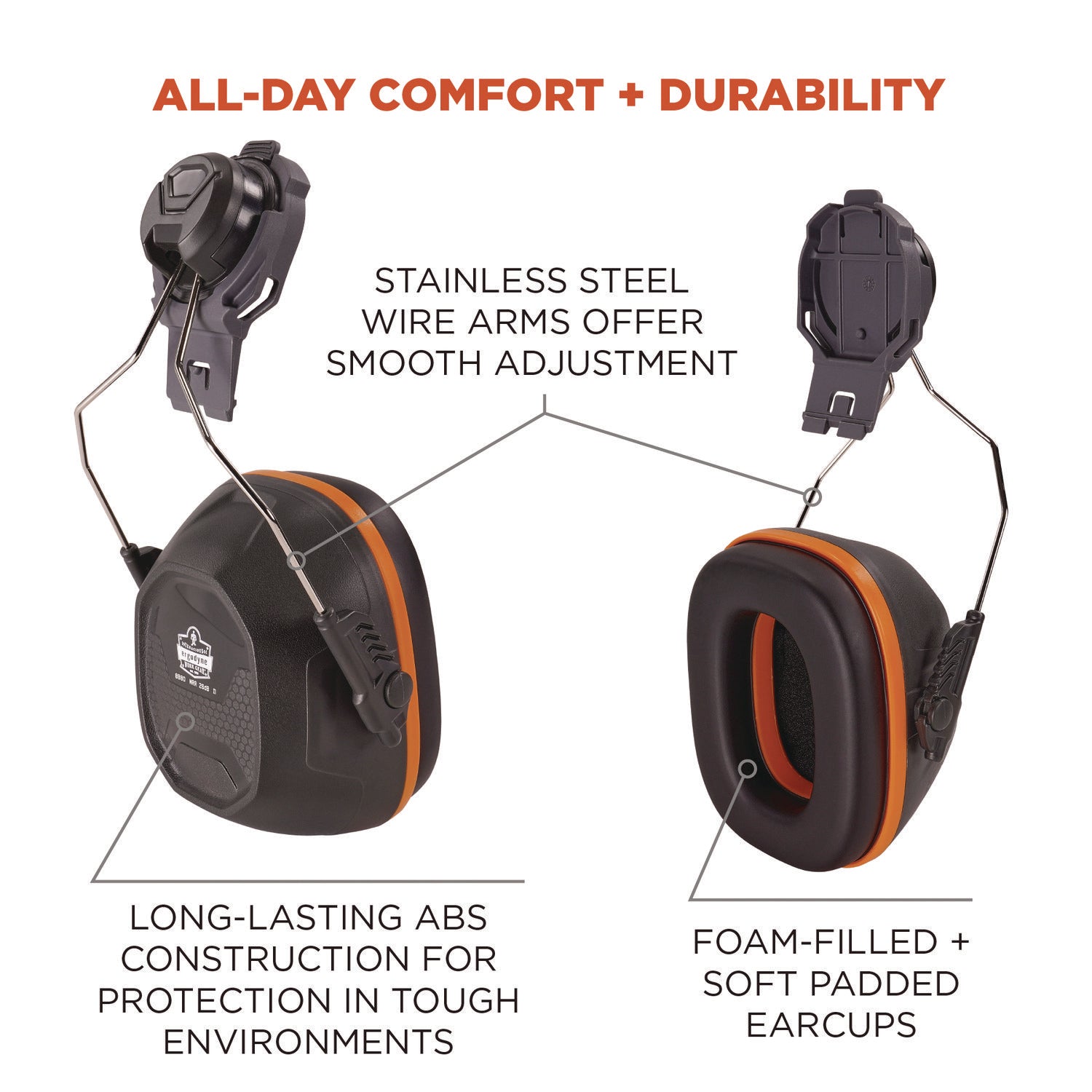 Ergodyne® Skullerz 8880 NRR 26dB Hard Hat Mounted Earmuffs, Cap-Style, Gray