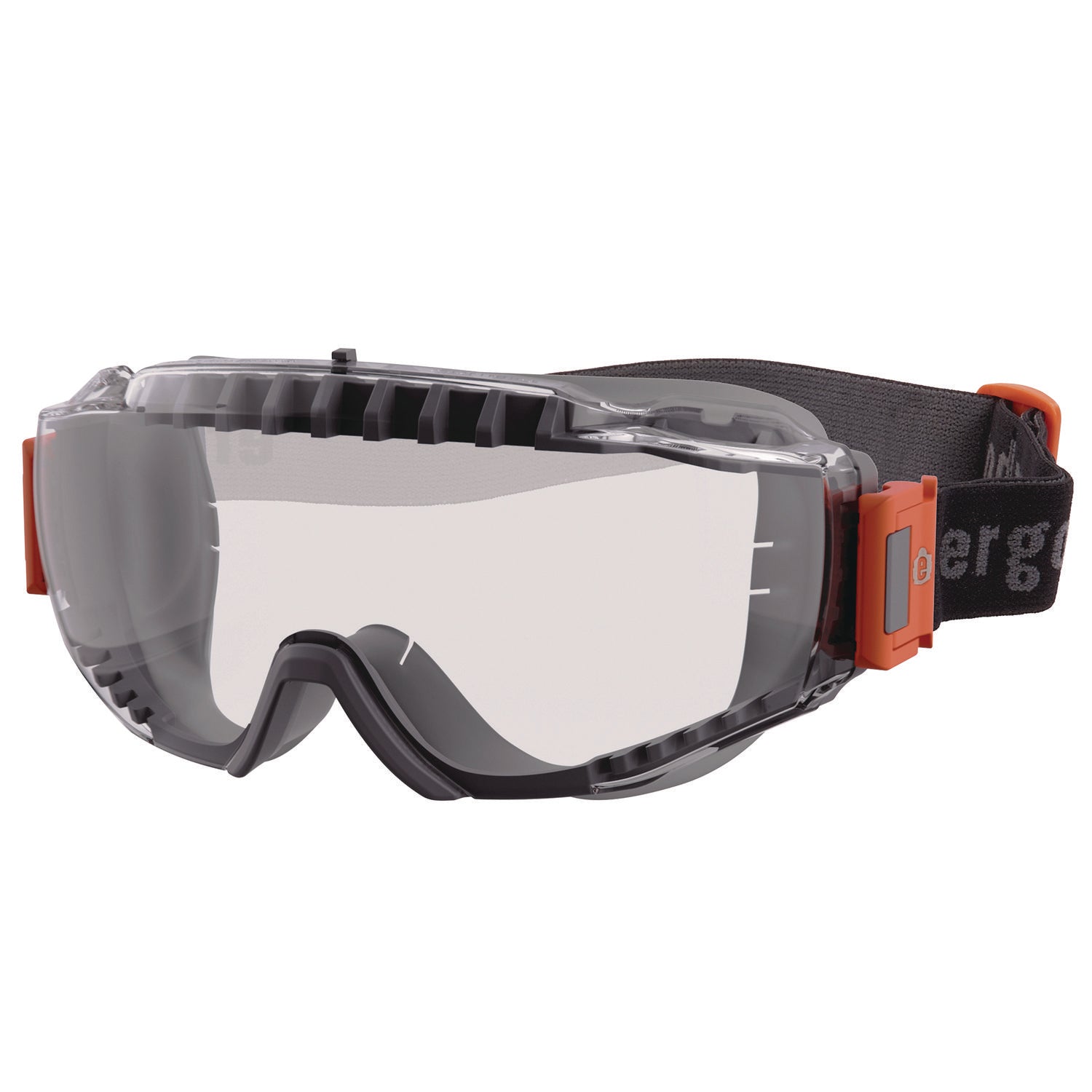 Skullerz MODI OTG Anti-Scratch and Enhanced Anti-Fog Safety Goggles with Elastic Strap, Clear Lens