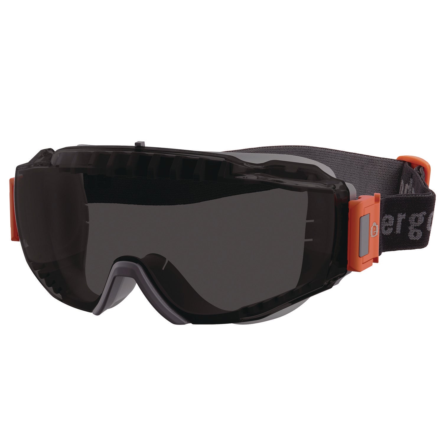 Skullerz MODI OTG Anti-Scratch and Enhanced Anti-Fog Safety Goggles with Elastic Strap, Smoke Lens