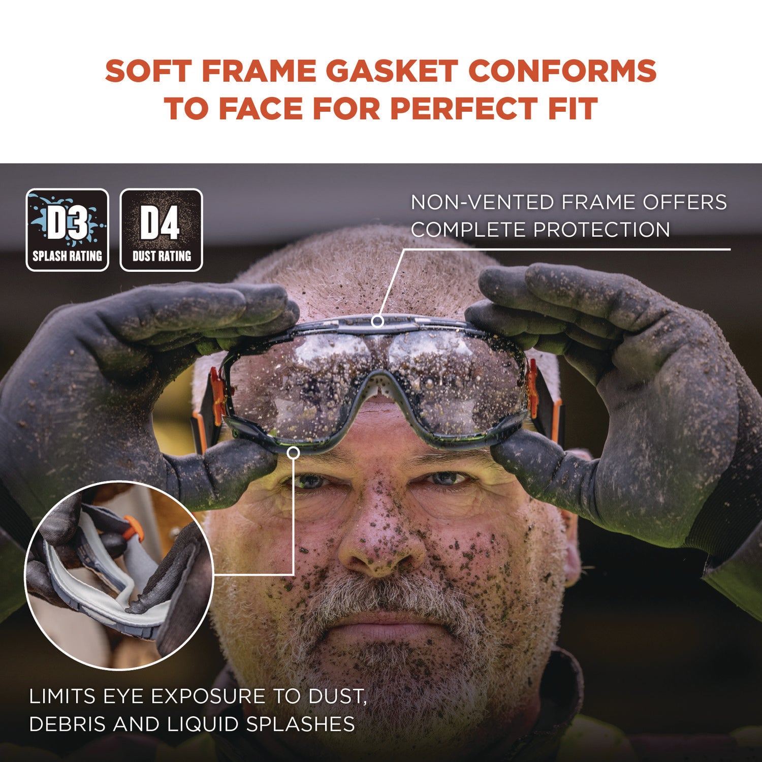 Ergodyne® Skullerz ARKYN Anti-Scratch and Enhanced Anti-Fog Safety Goggles with Elastic Strap, Clear