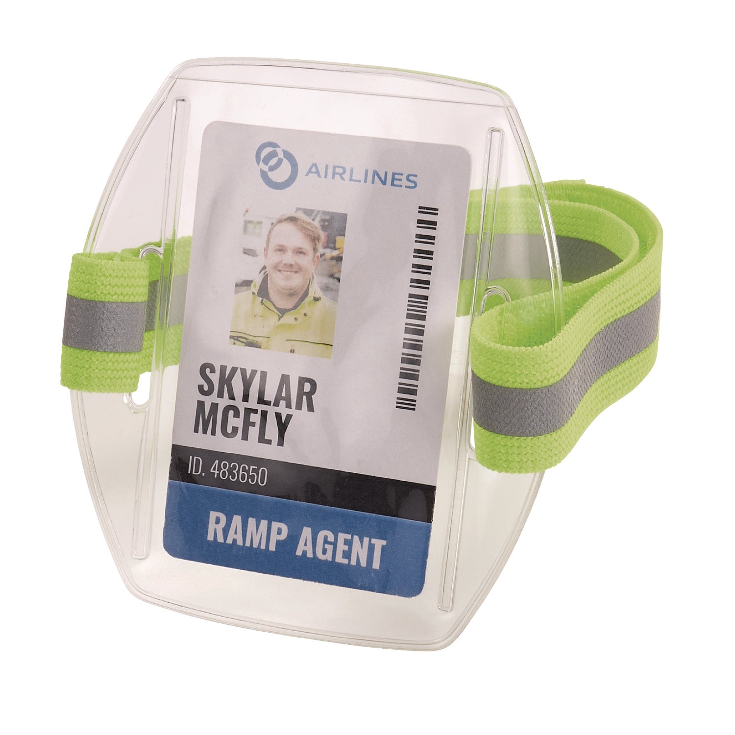 Ergodyne® Squids 3388 Wrist ID/Badge Holder, Vertical, Hi-Vis Lime, 3.5 x 5.5 Holder, 2.75 x 3.75 Insert