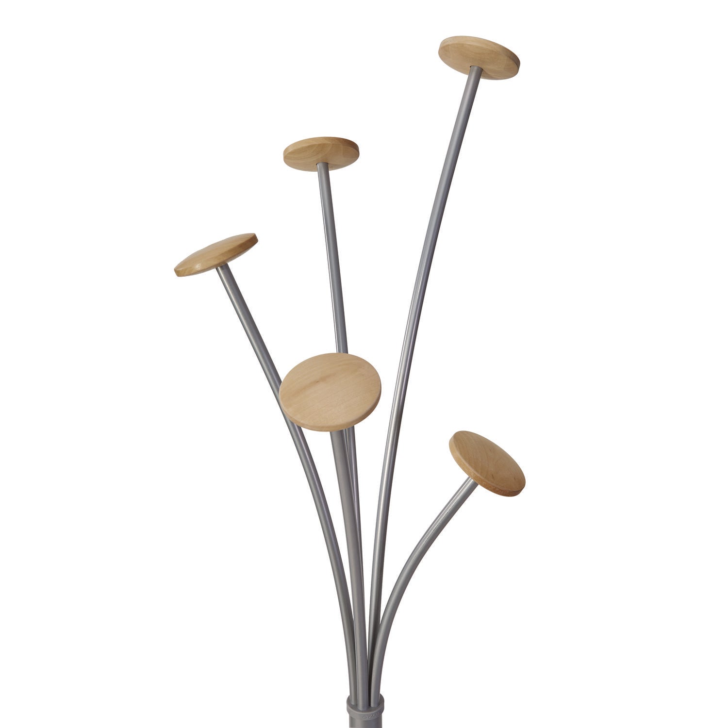 Alba™ Festival Coat Stand with Umbrella Holder, Five Knobs, 13.97 x 14 x 73.62, Gray